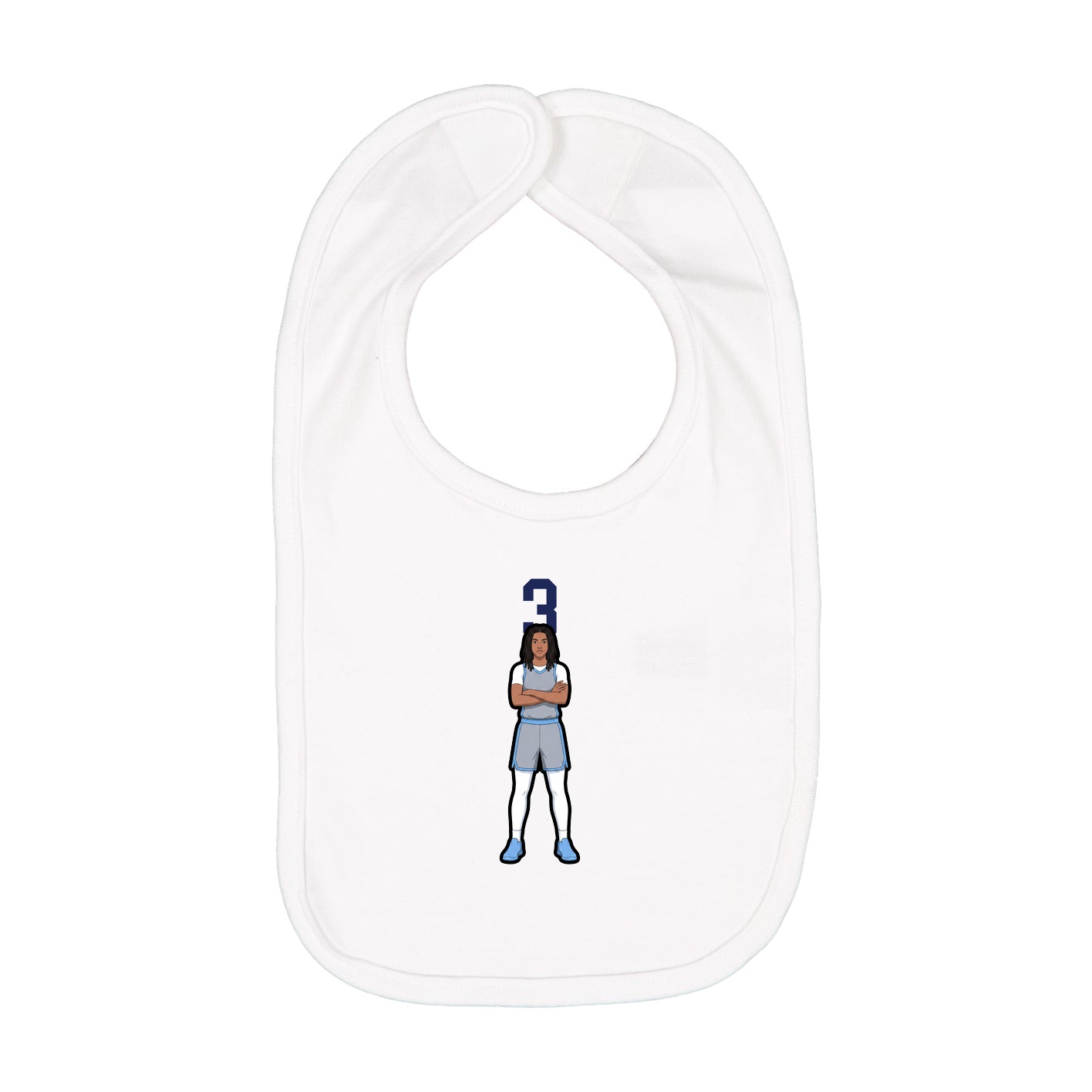 Infant Bib — Number Top in White
