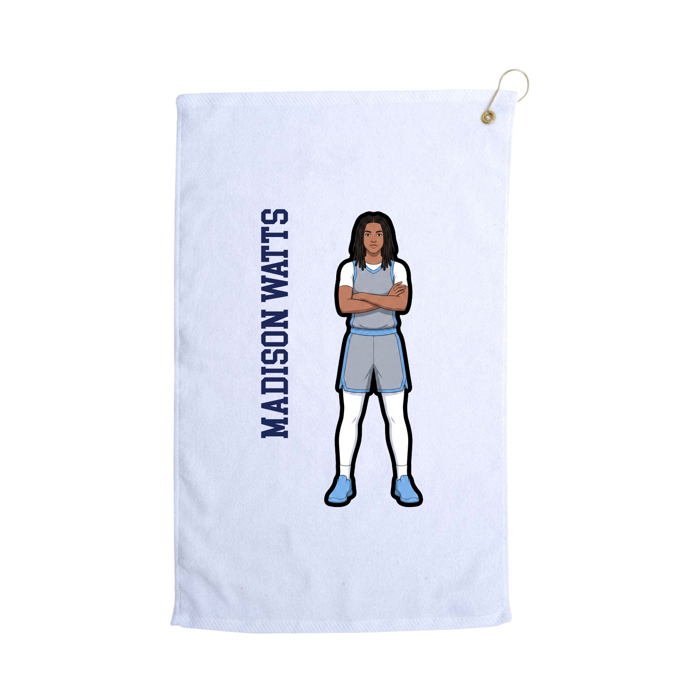 Golf Towel — Name Vertical in White