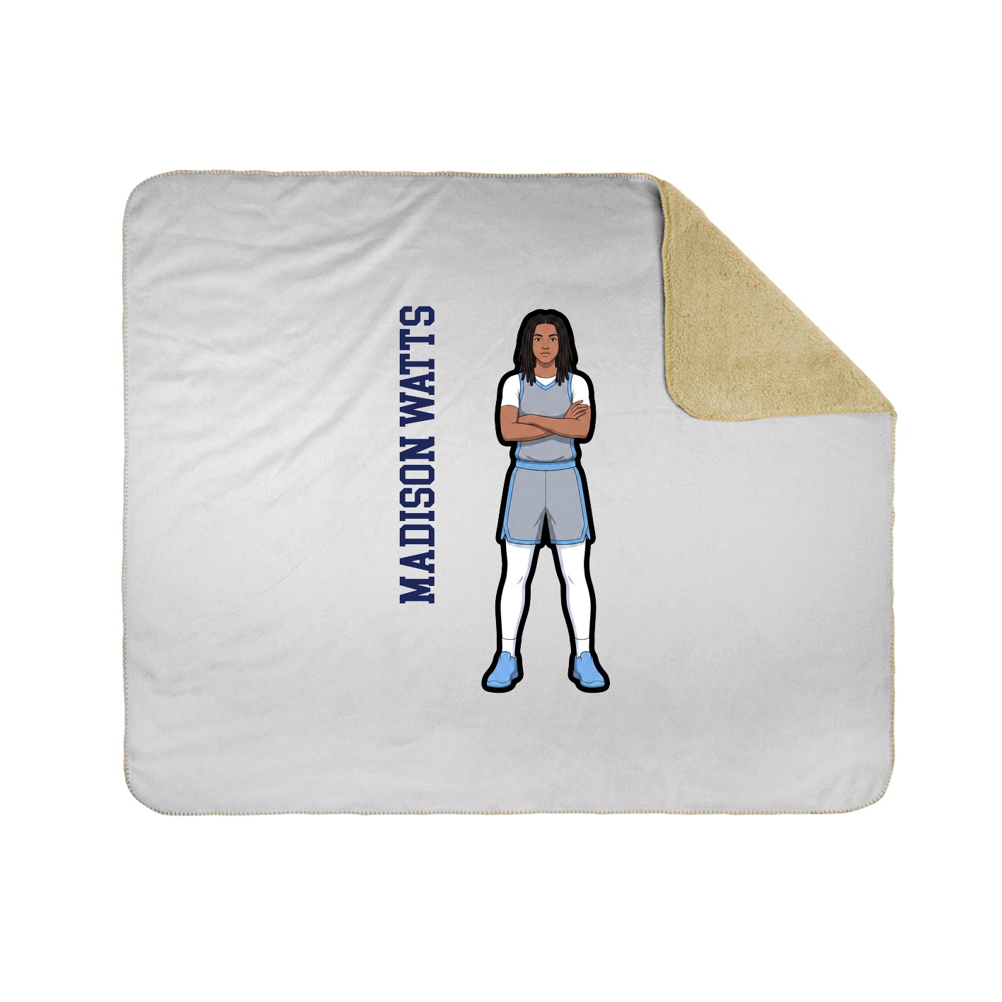 Throw Blanket — Name Vertical in White