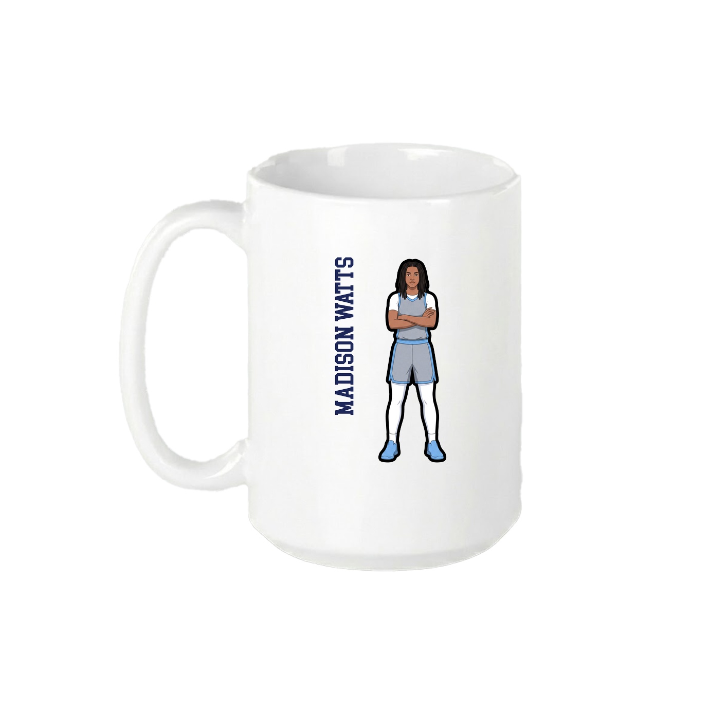 15oz Coffee Mug — Name Vertical in White