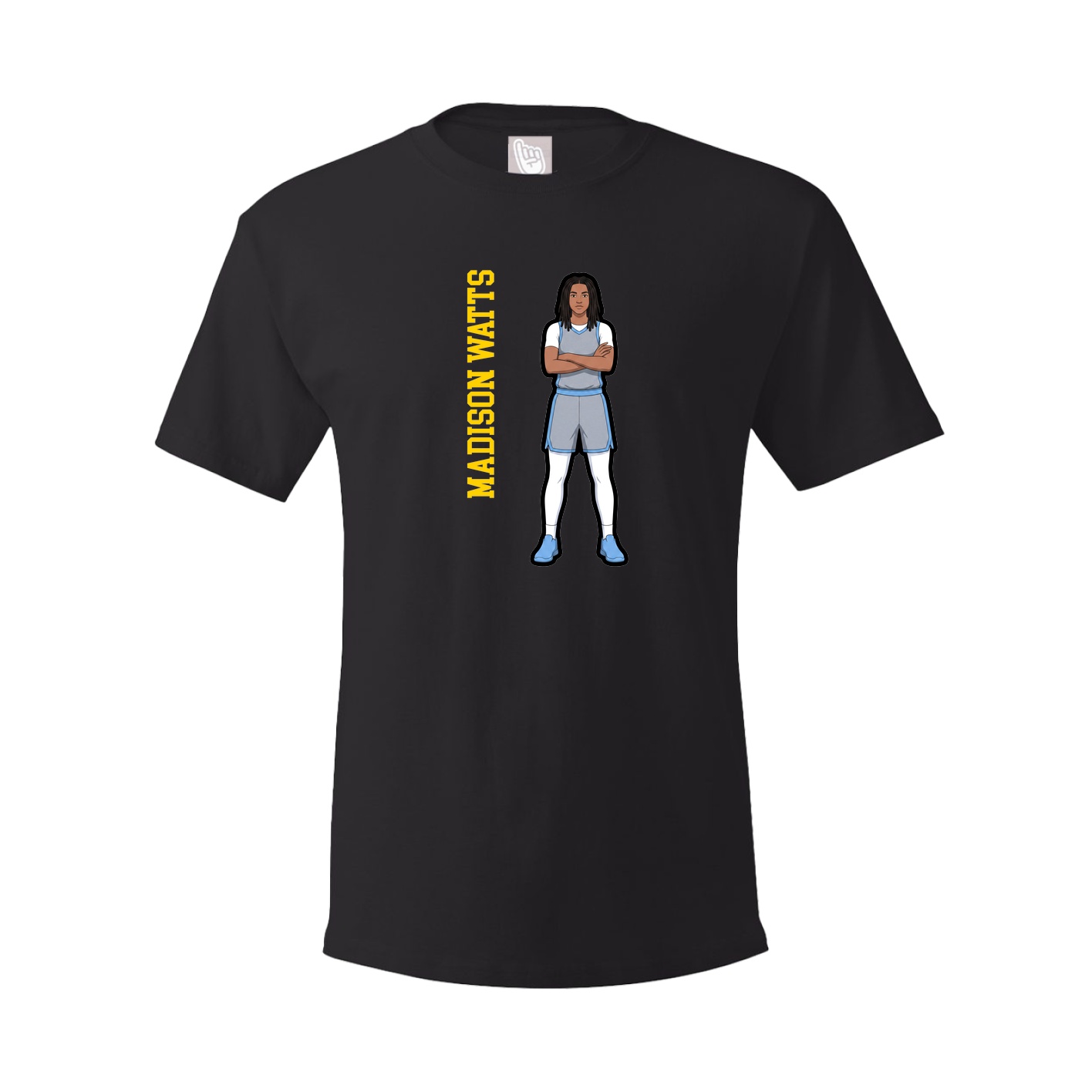 Youth Tee — Name Vertical in Black