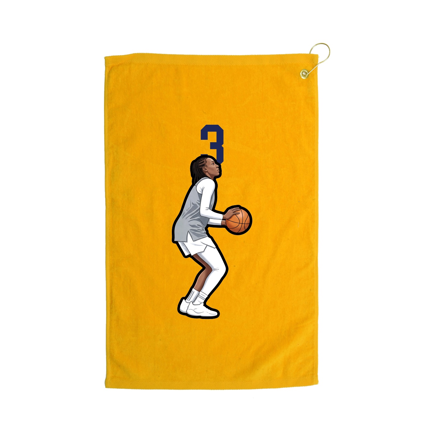 Golf Towel — Number Top in Gold