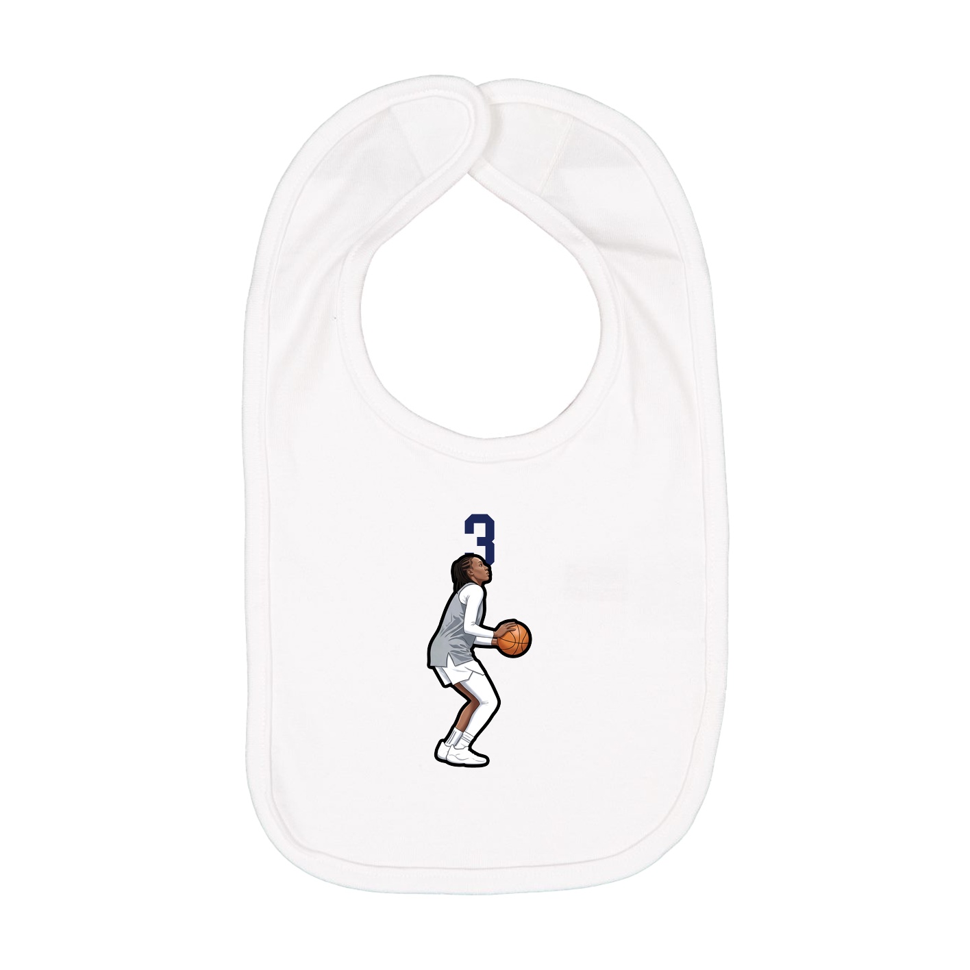 Infant Bib — Number Top in White