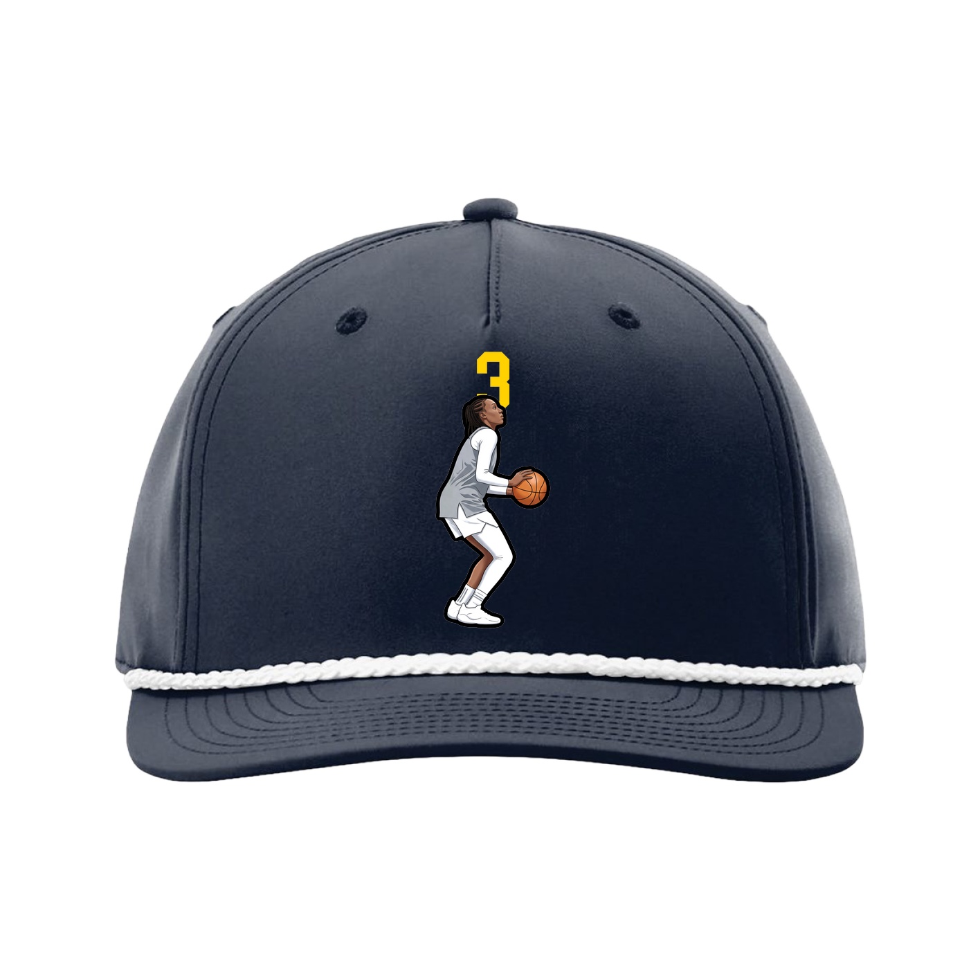 Five-Panel Classic Rope Cap — Number Top in Navy