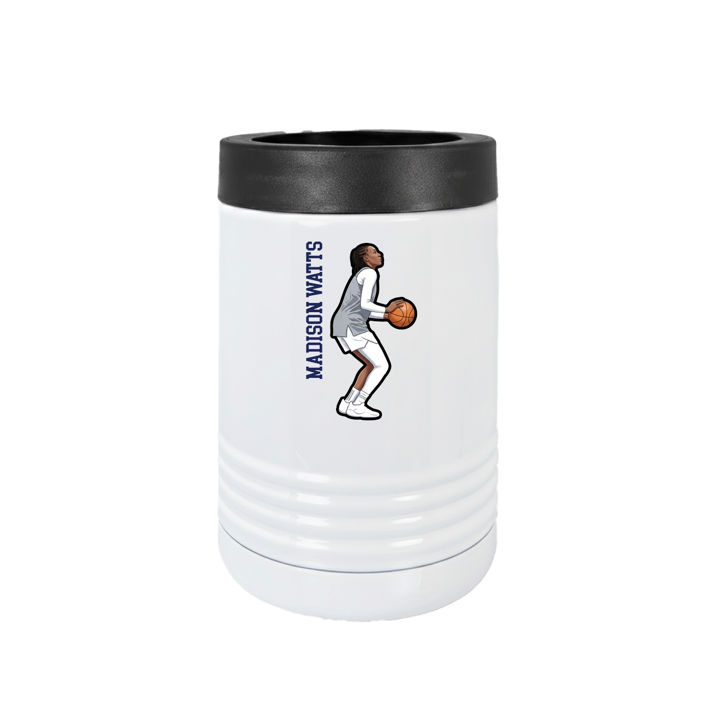 Beverage Holder — Name Vertical in White