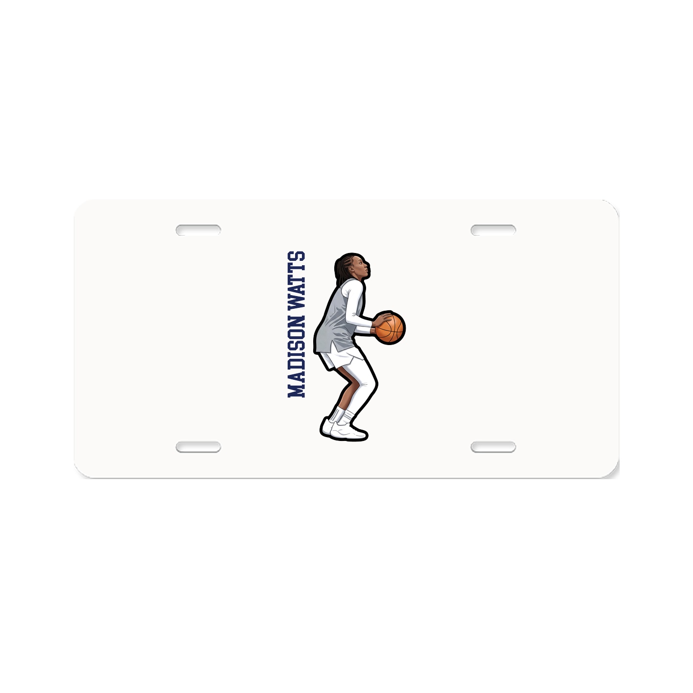 License Plate — Name Vertical in Classic