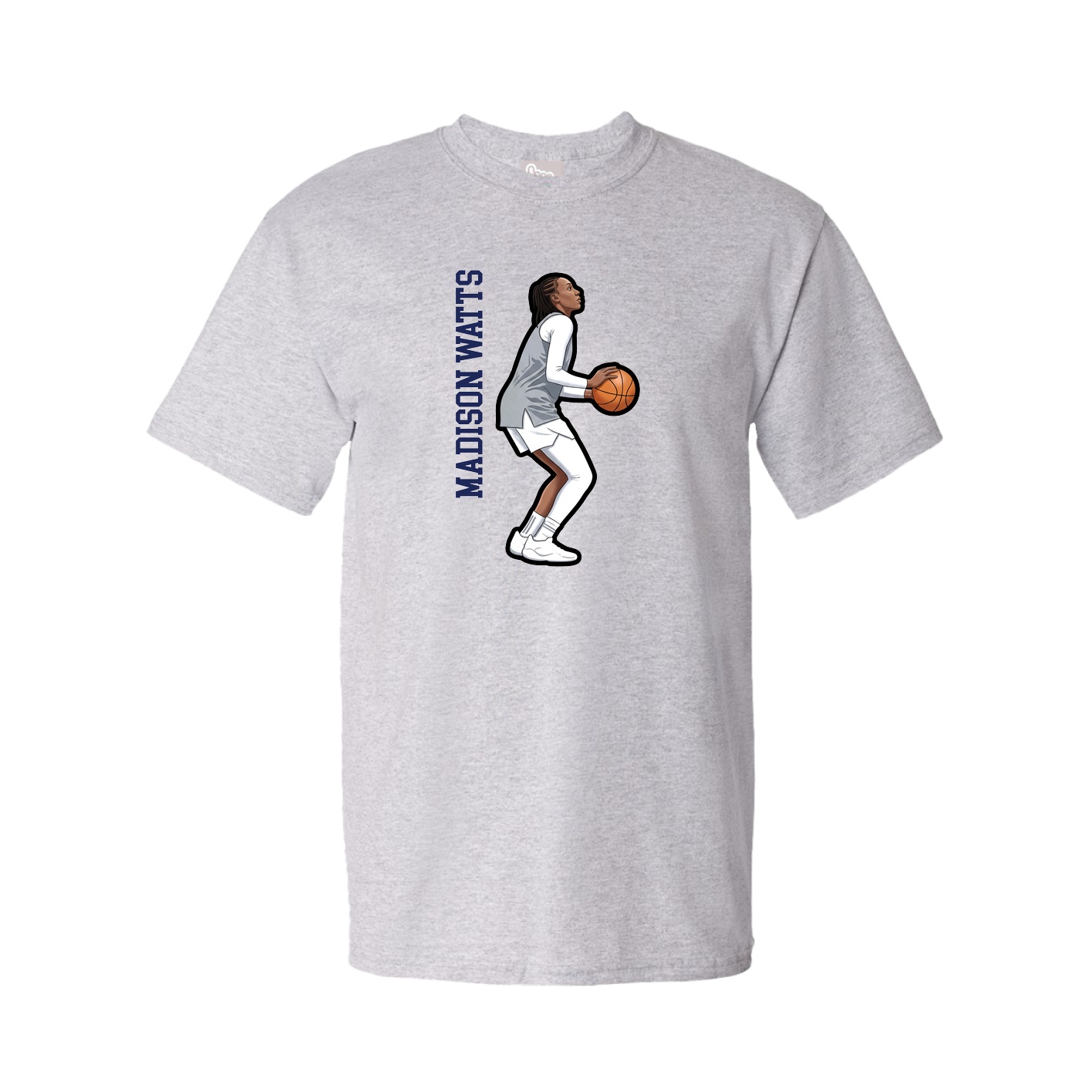 Youth Tee — Name Vertical in Grey