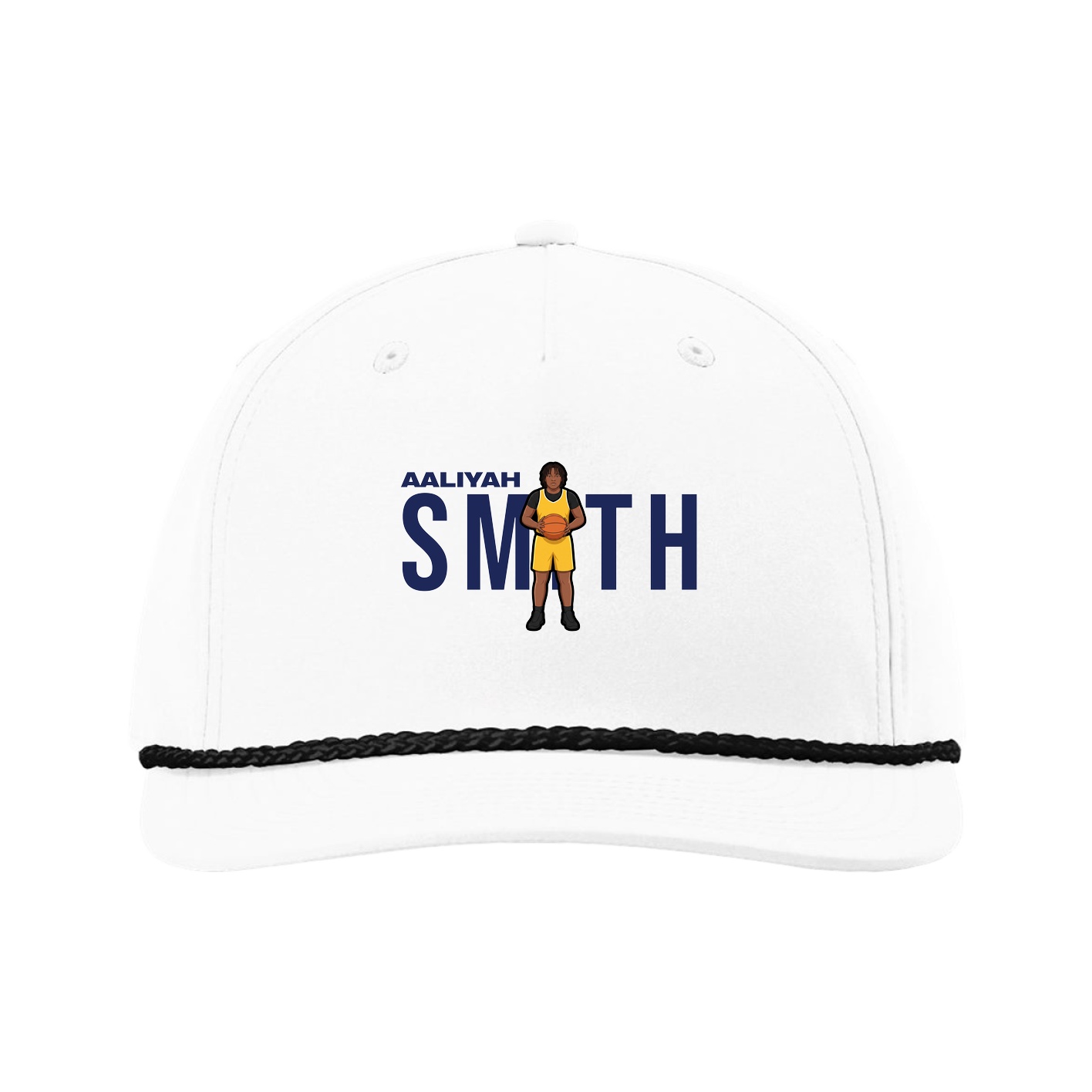 Five-Panel Classic Rope Cap — Player Name in White