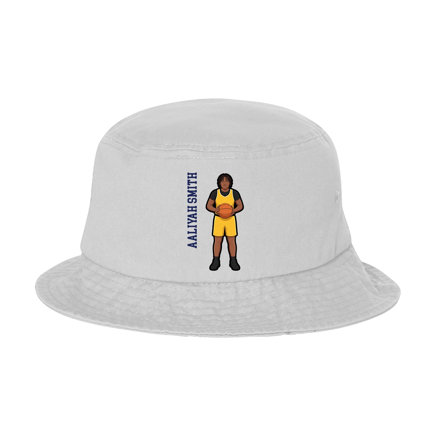 Bucket Cap — Name Vertical in White