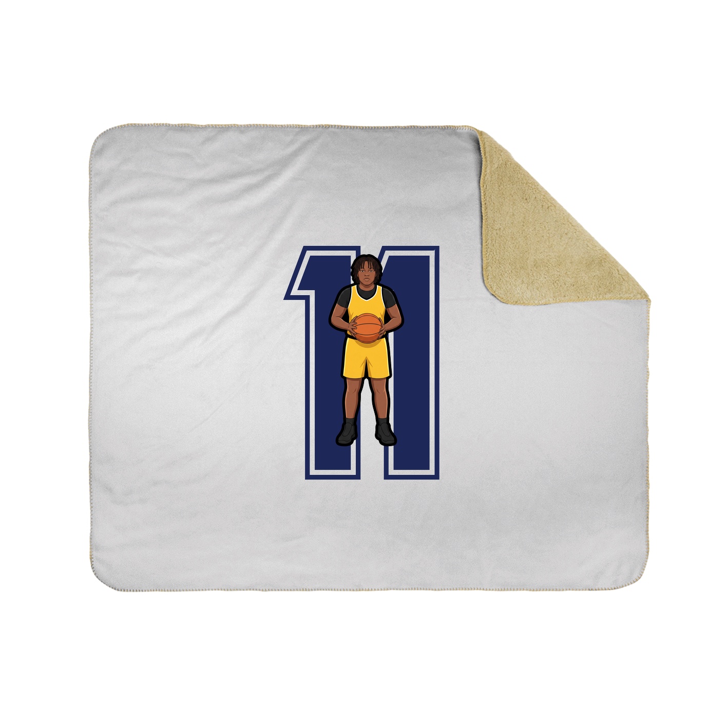 Throw Blanket — Number in White