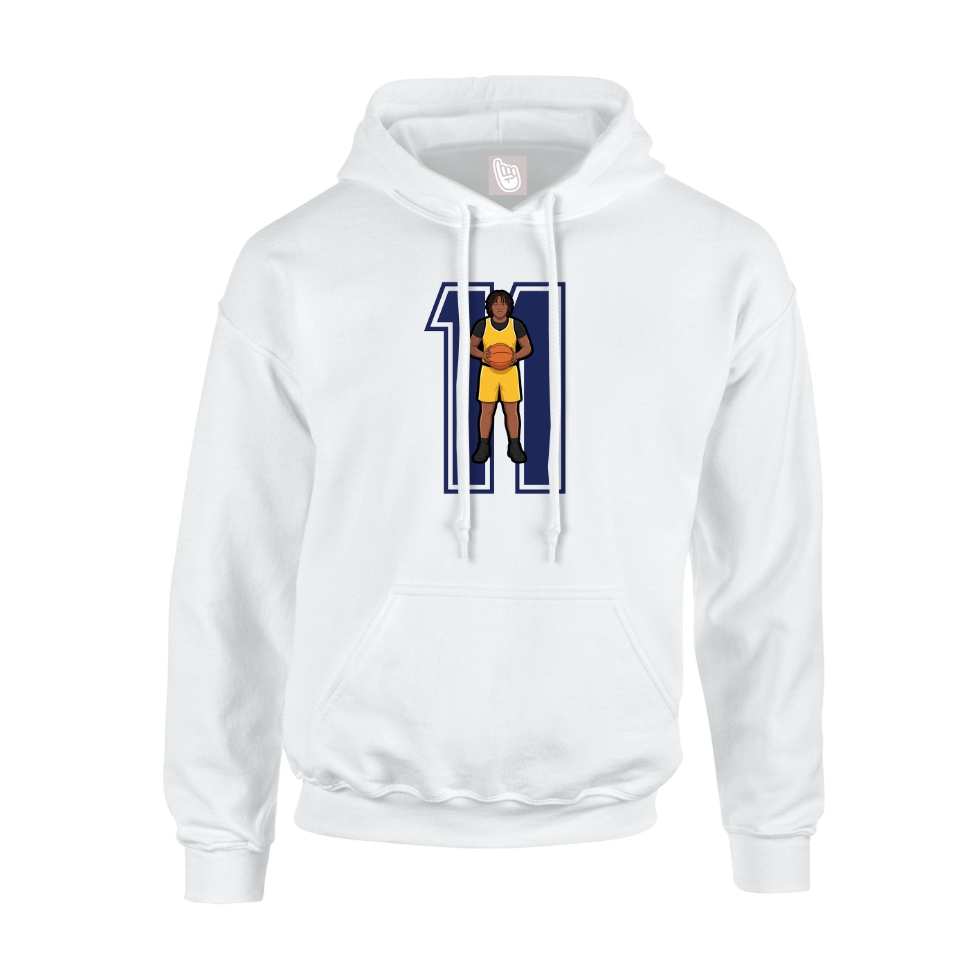 Youth Hoodie — Number in White