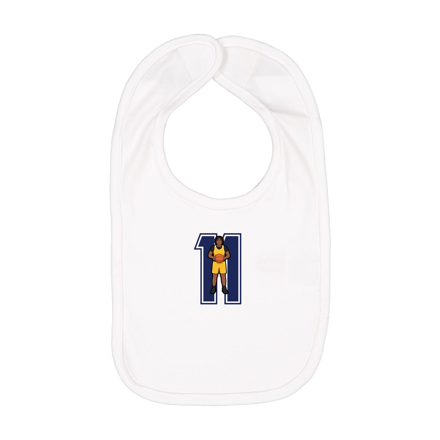 Infant Bib — Number in White
