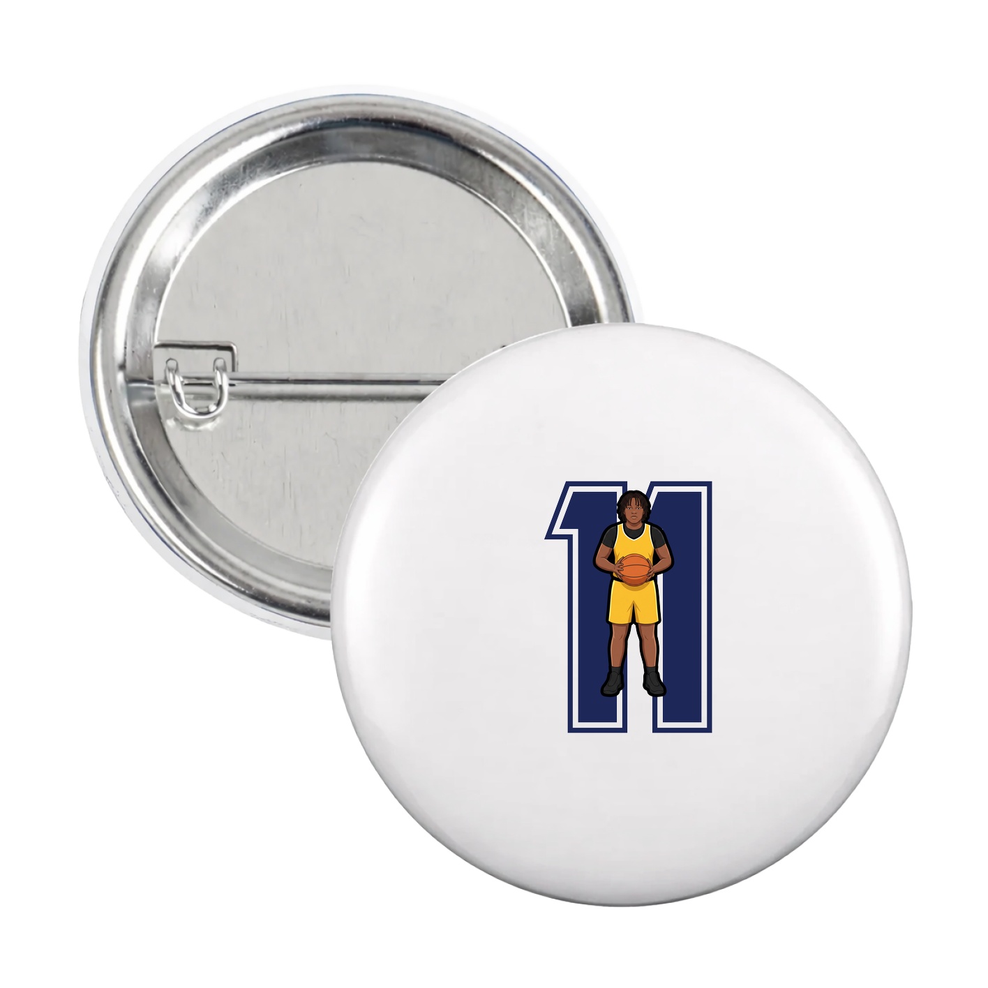 Game Day Button — Number in White