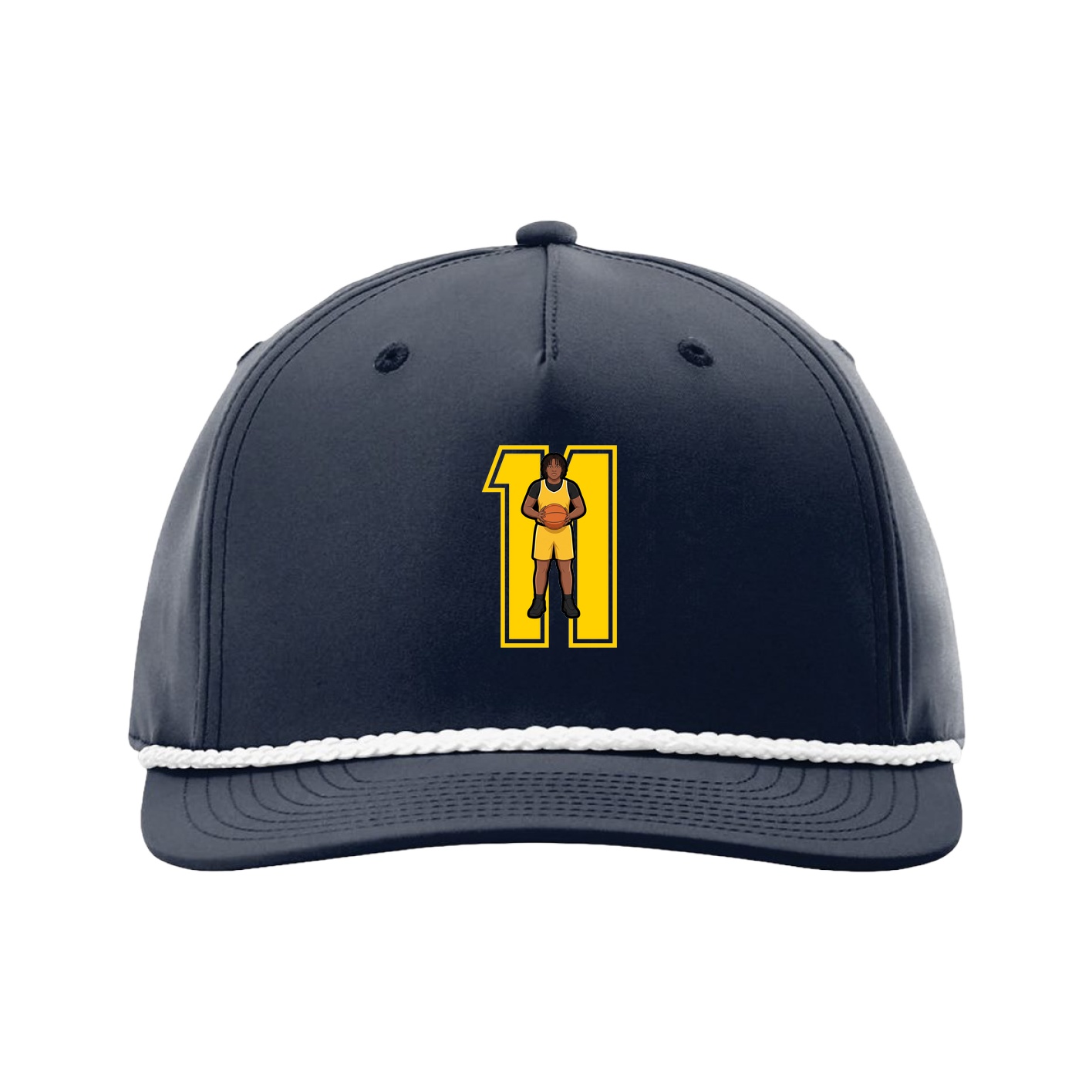 Five-Panel Classic Rope Cap — Number in Navy