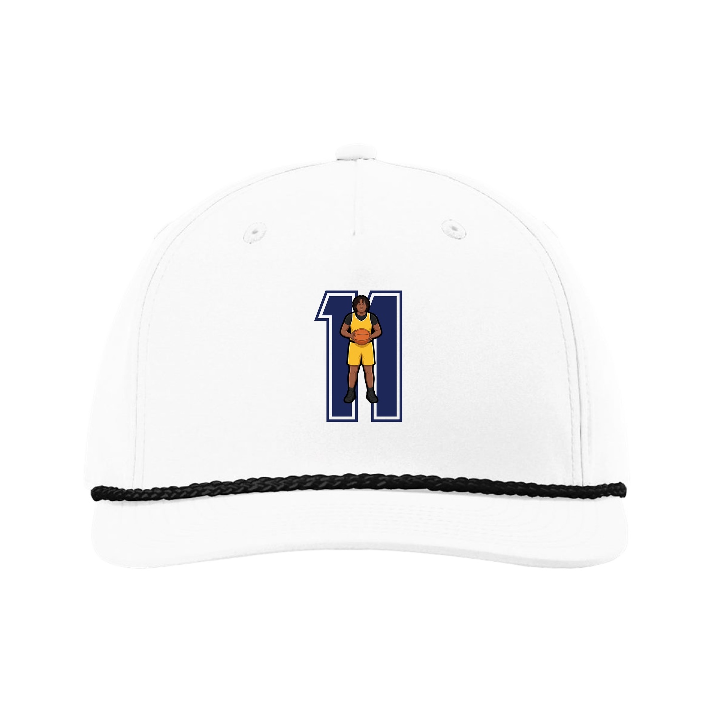 Five-Panel Classic Rope Cap — Number in White