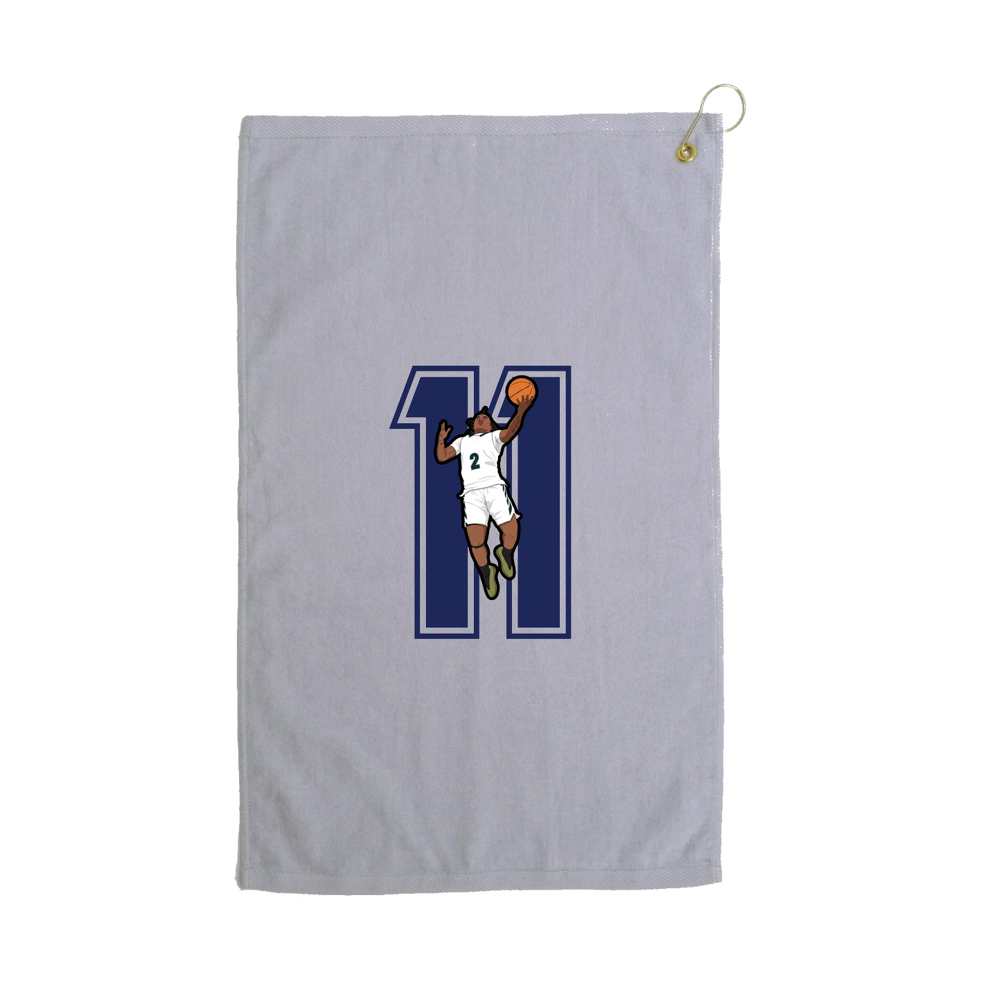Golf Towel — Number in Grey