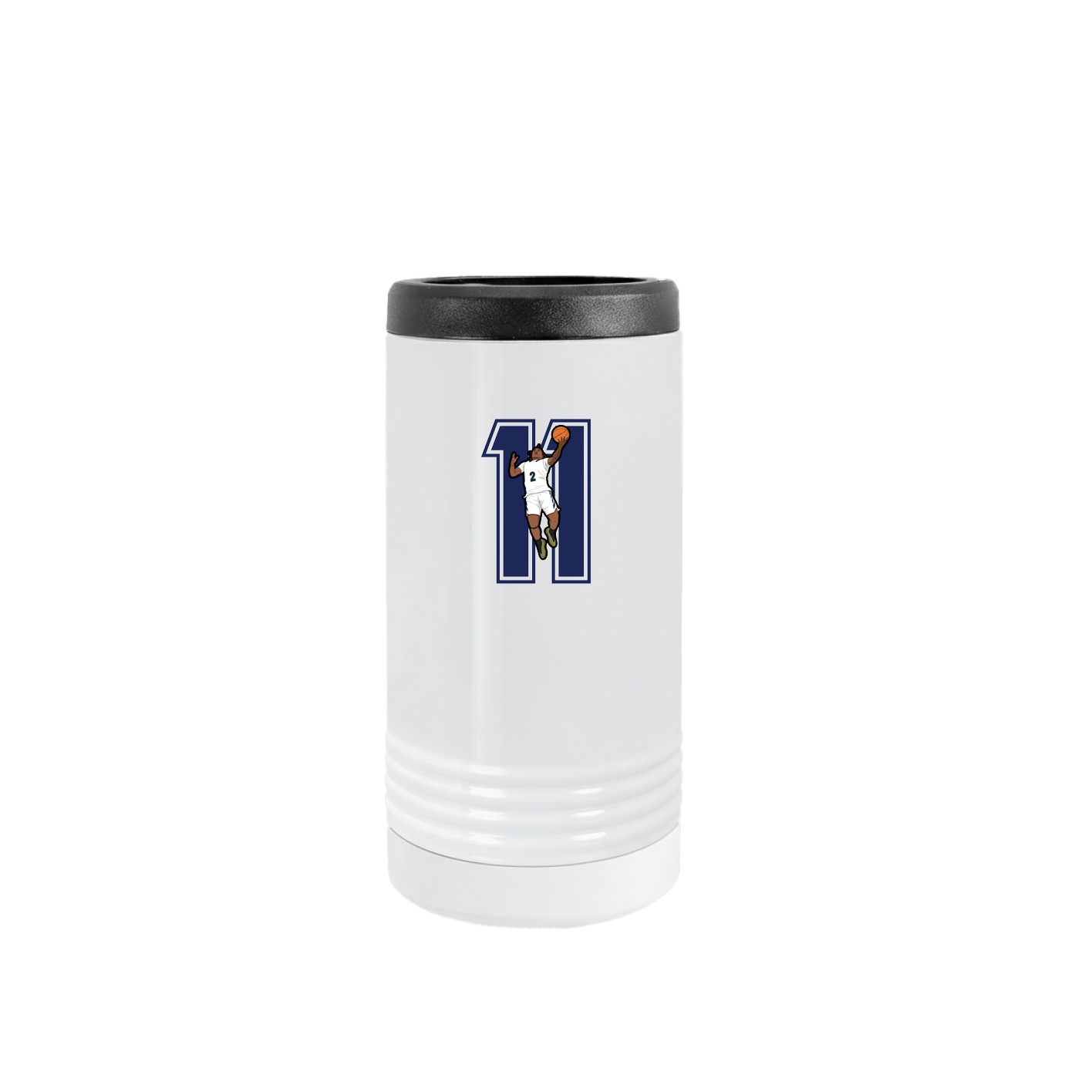 Slim Beverage Holder — Number in White