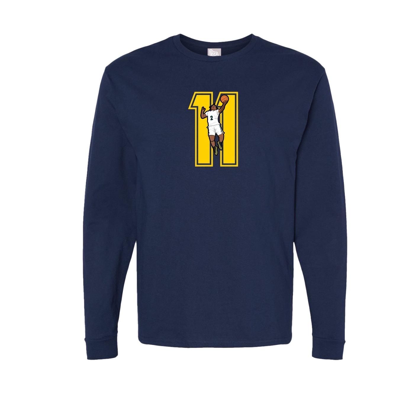 Long Sleeve Tee — Number in Navy
