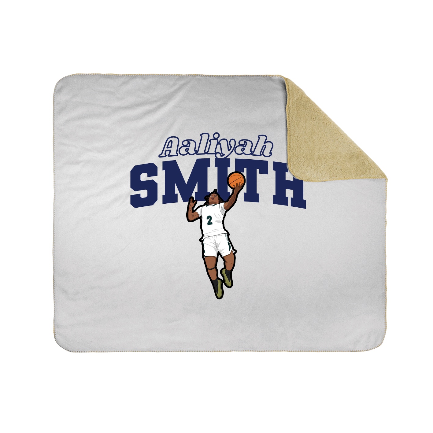 Throw Blanket — Name Arch in White