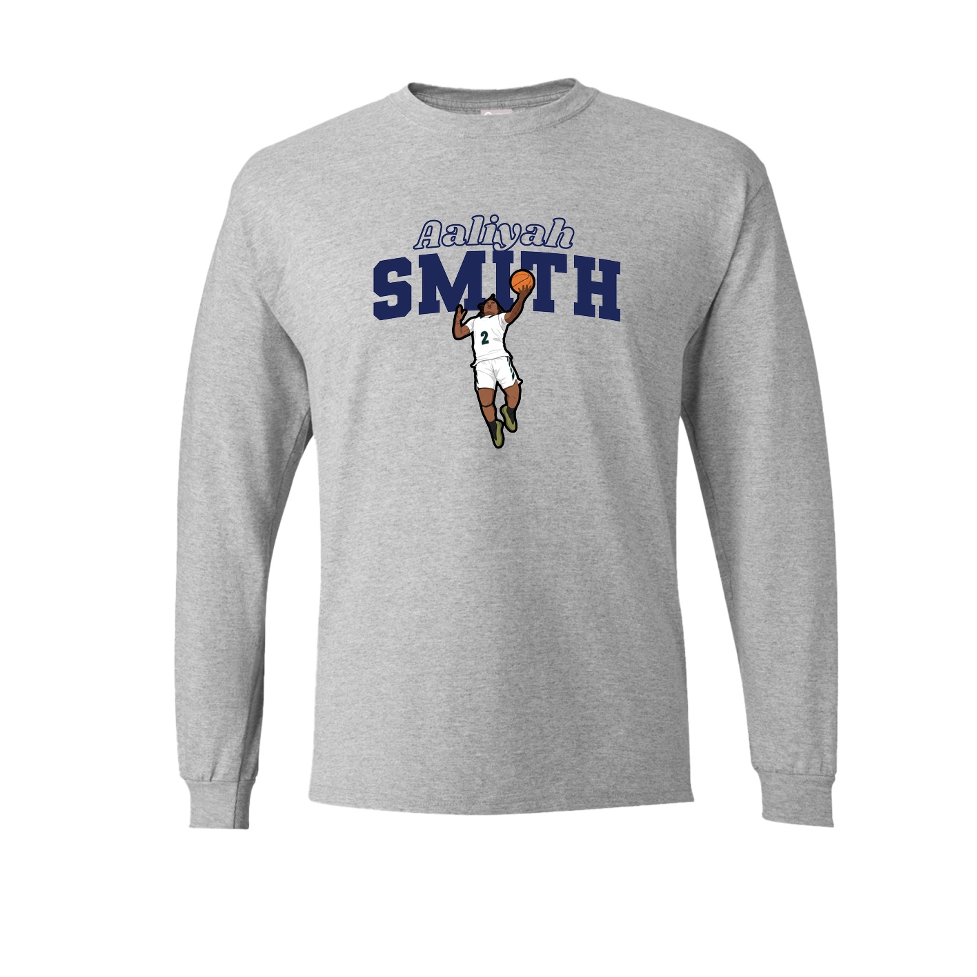 Long Sleeve Tee — Name Arch in Grey
