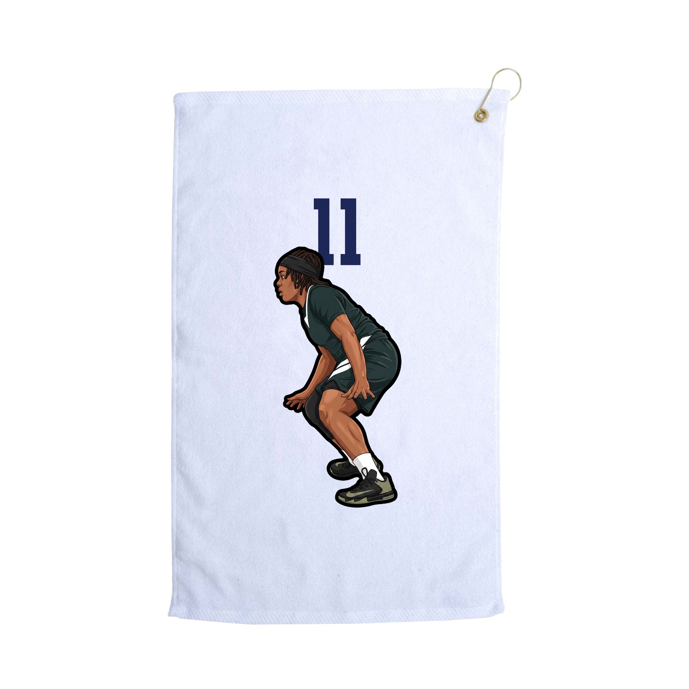 Golf Towel — Number Top in White