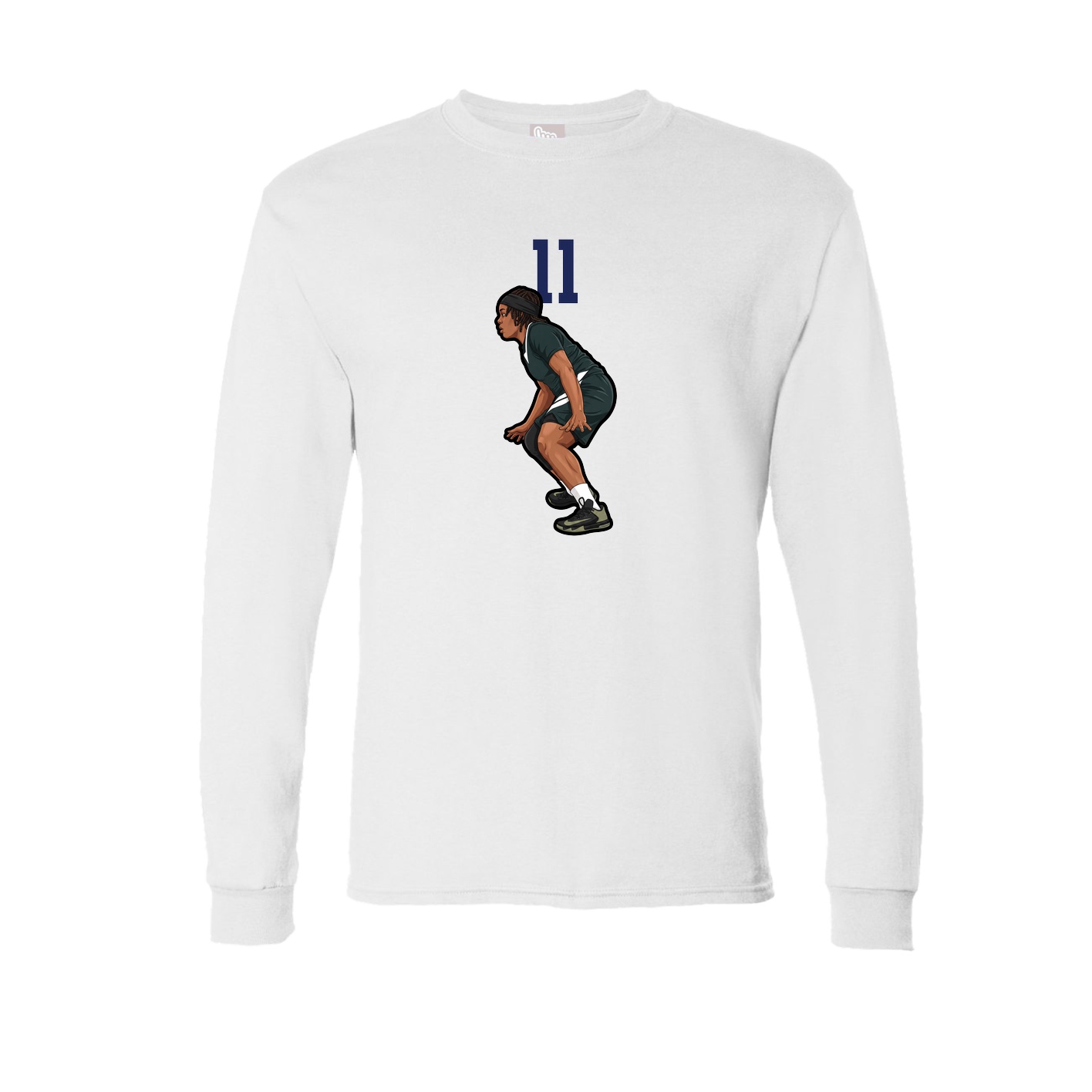 Long Sleeve Tee — Number Top in White