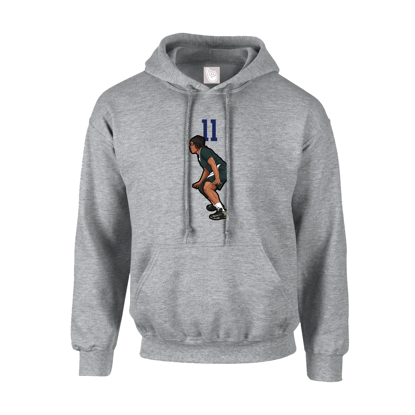 Hoodie — Number Top in Grey