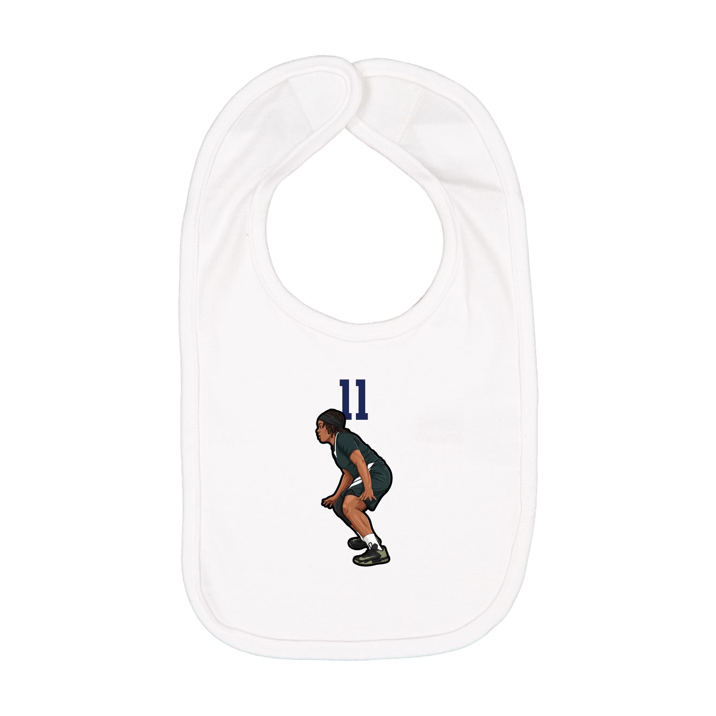 Infant Bib — Number Top in White