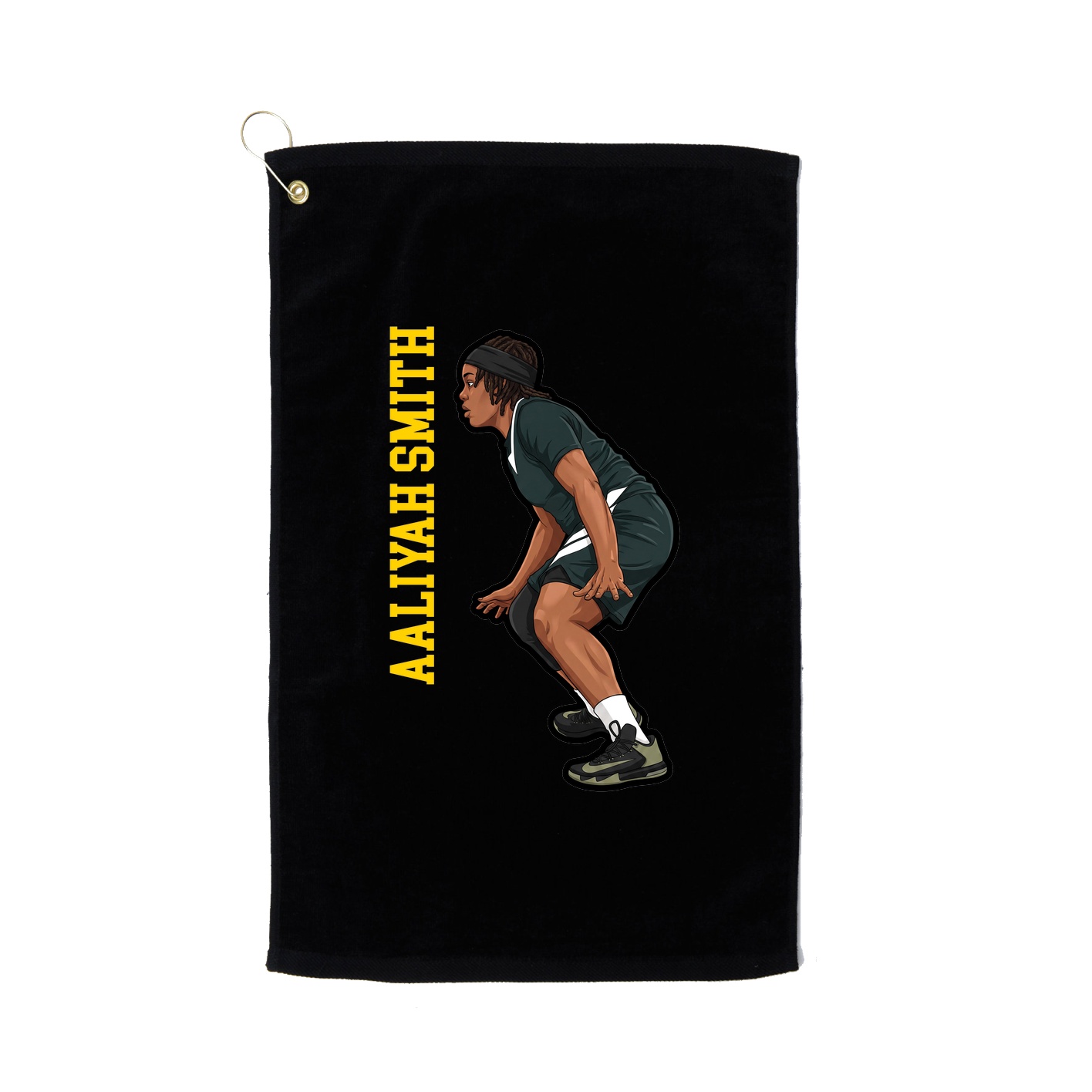 Golf Towel — Name Vertical in Black