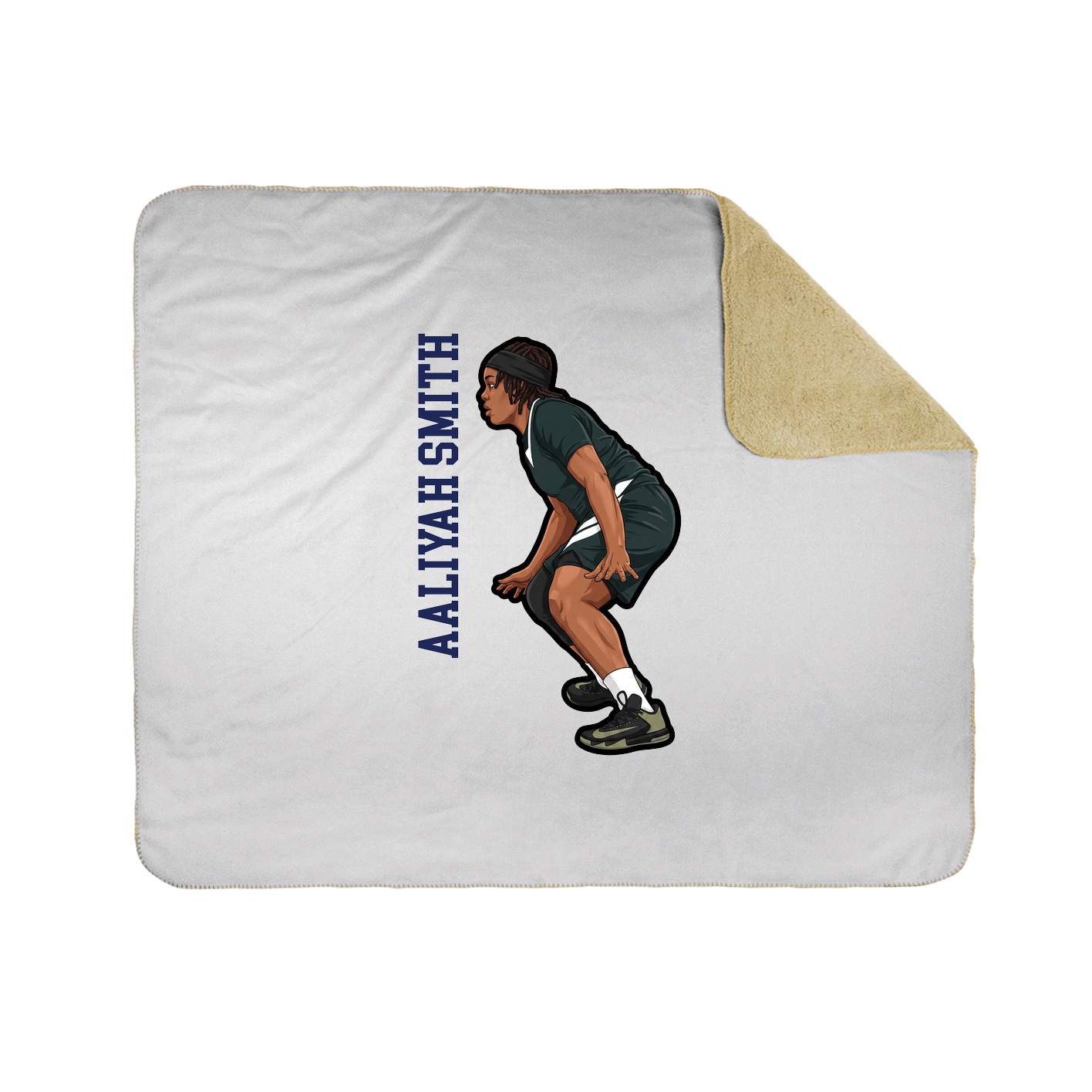 Throw Blanket — Name Vertical in White