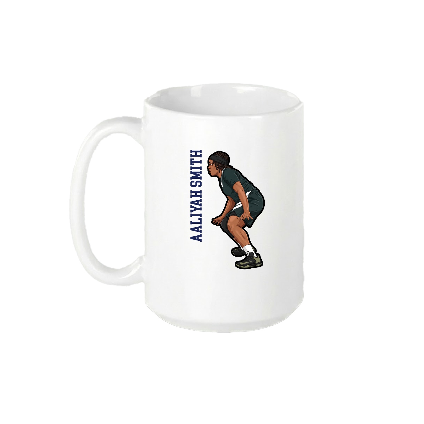 15oz Coffee Mug — Name Vertical in White