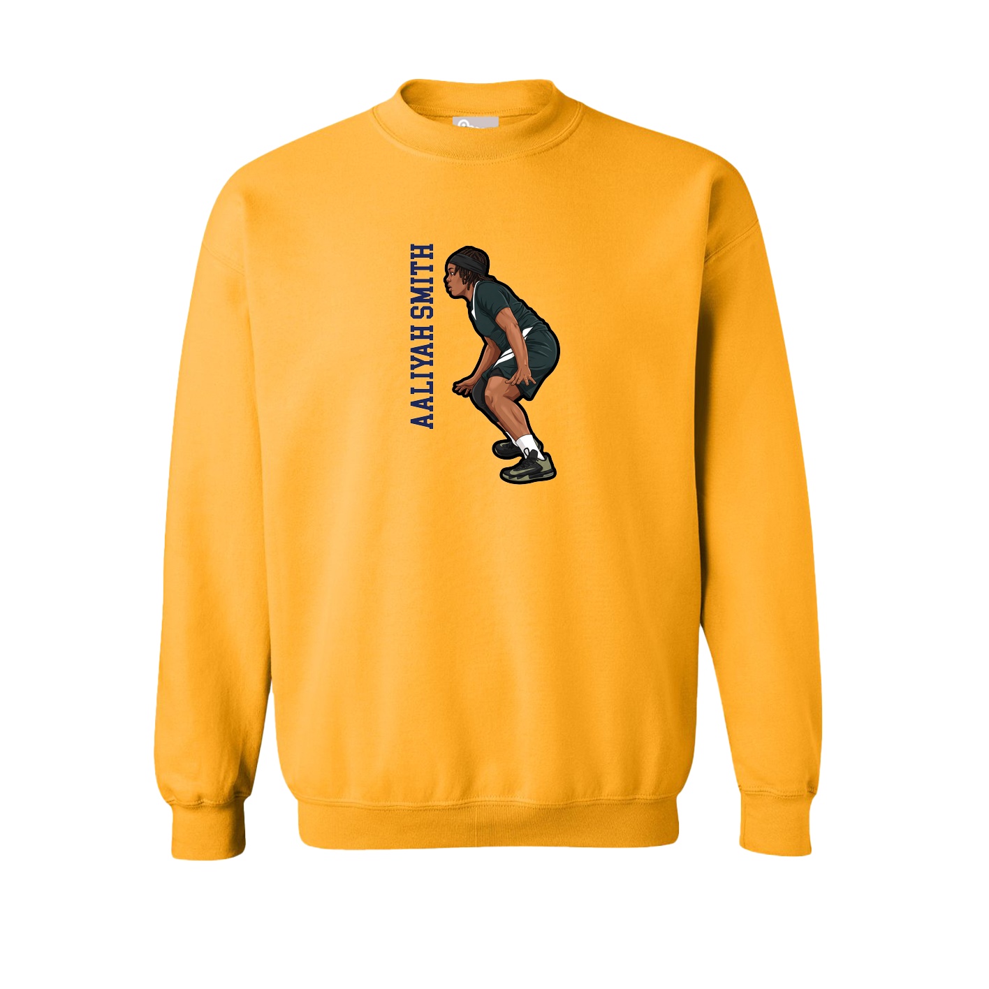 Fleece Crew — Name Vertical in Gold
