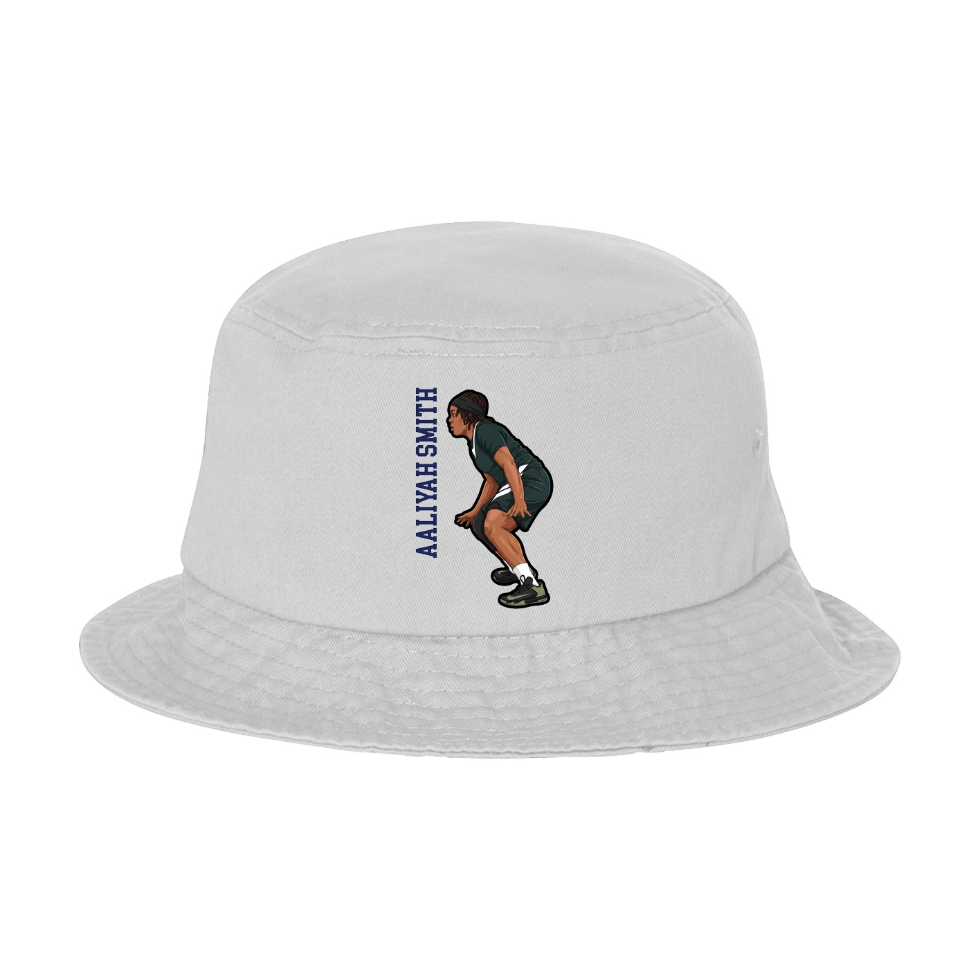 Bucket Cap — Name Vertical in White