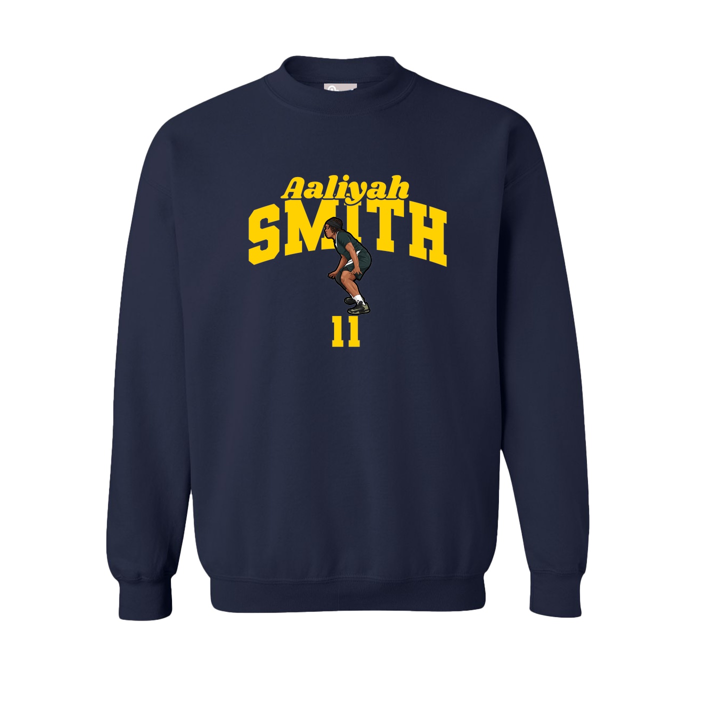 Fleece Crew — Signature Arch in Navy