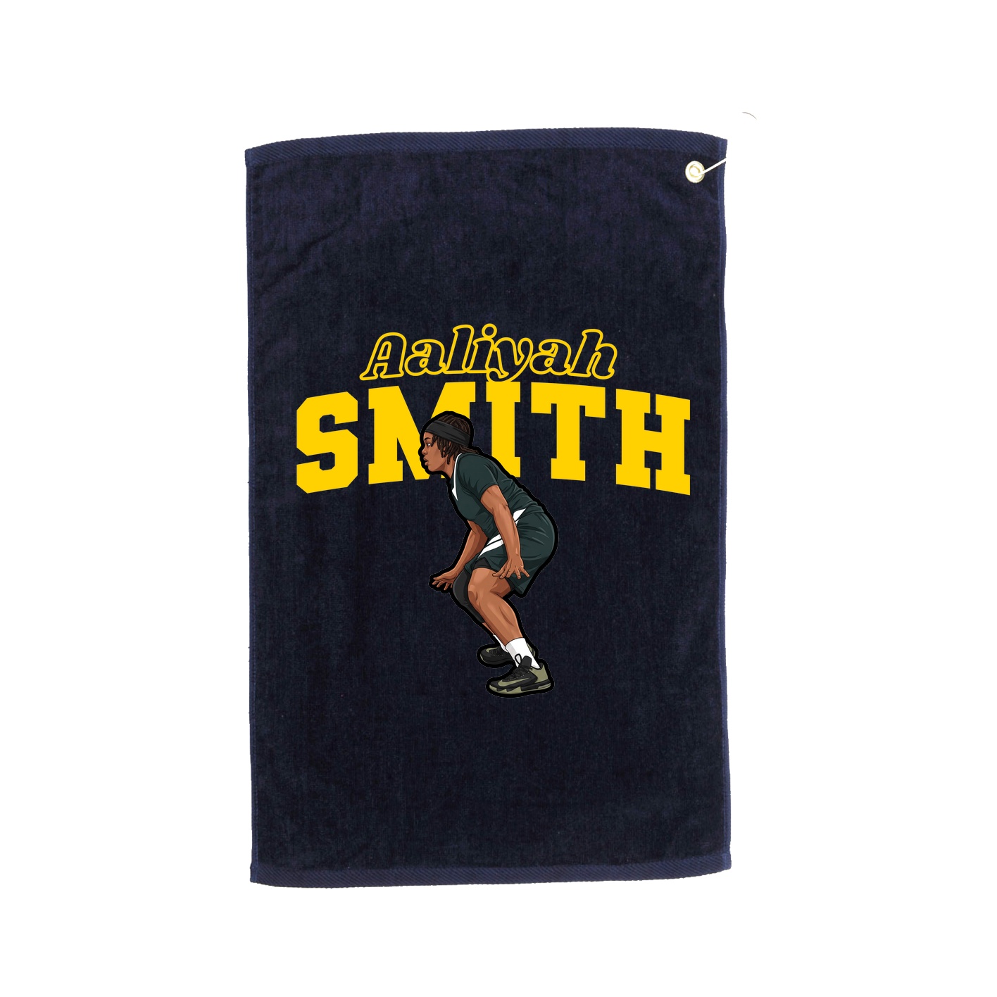 Golf Towel — Name Arch in Navy