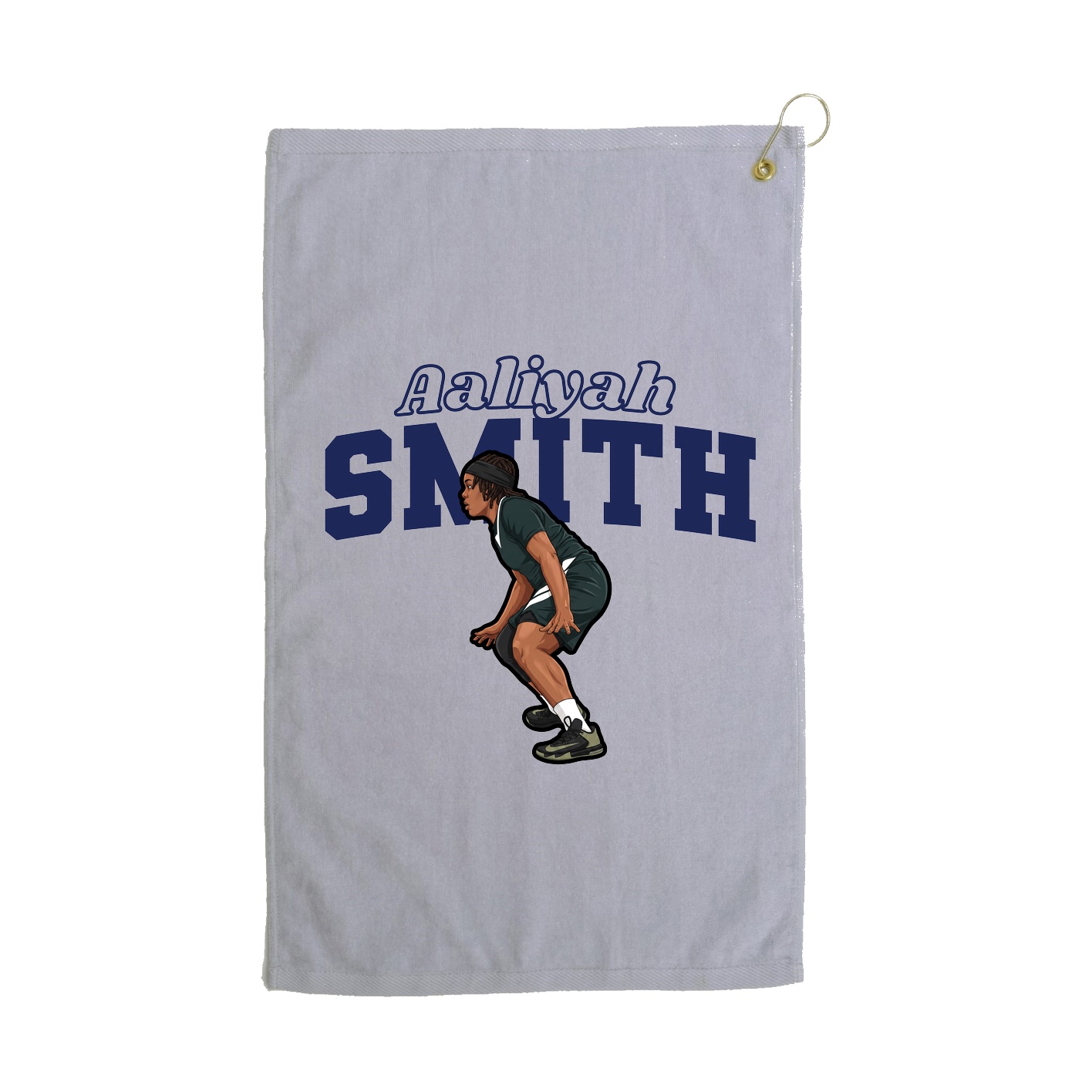Golf Towel — Name Arch in Grey