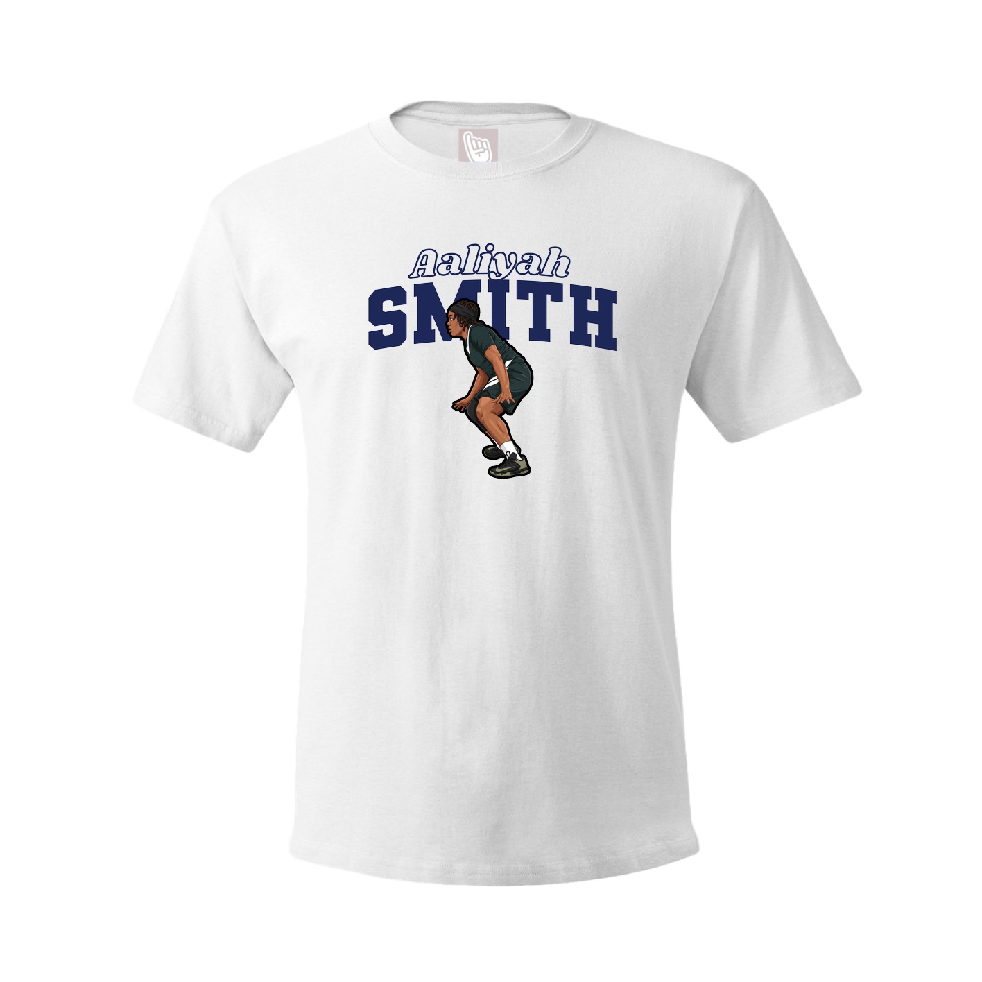 Youth Tee — Name Arch in White