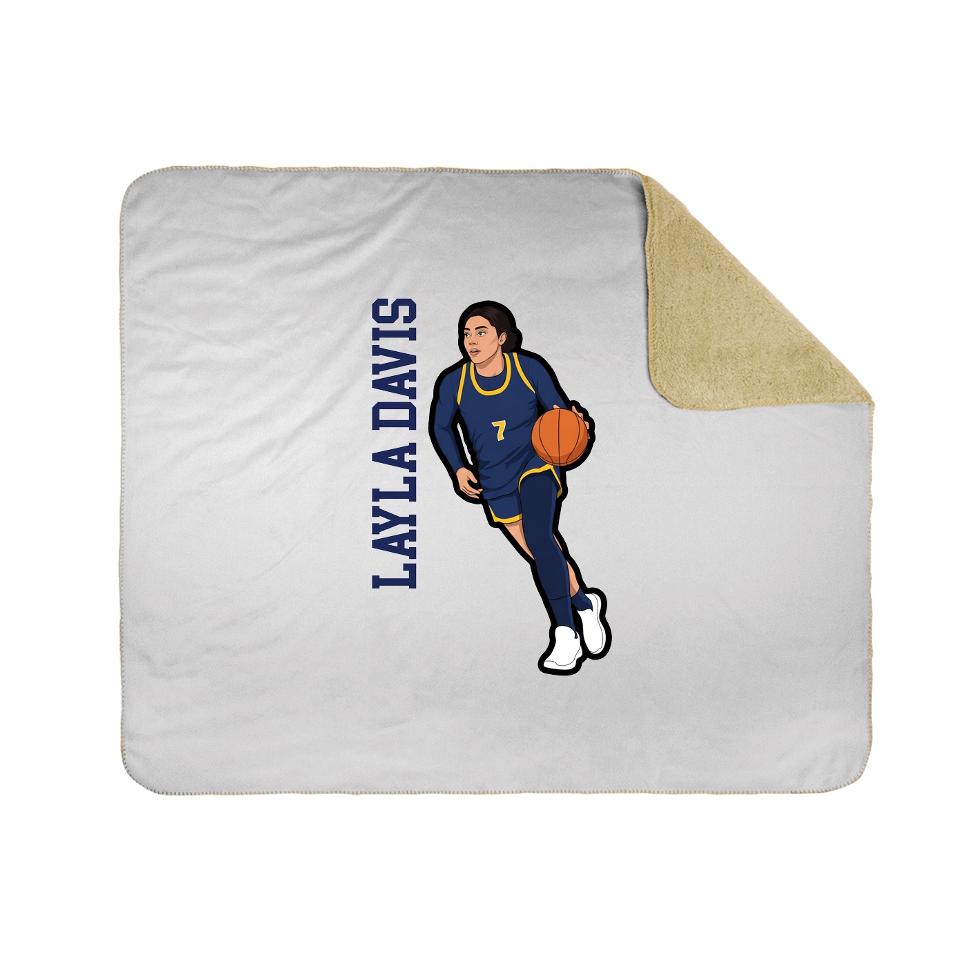 Throw Blanket — Name Vertical in White