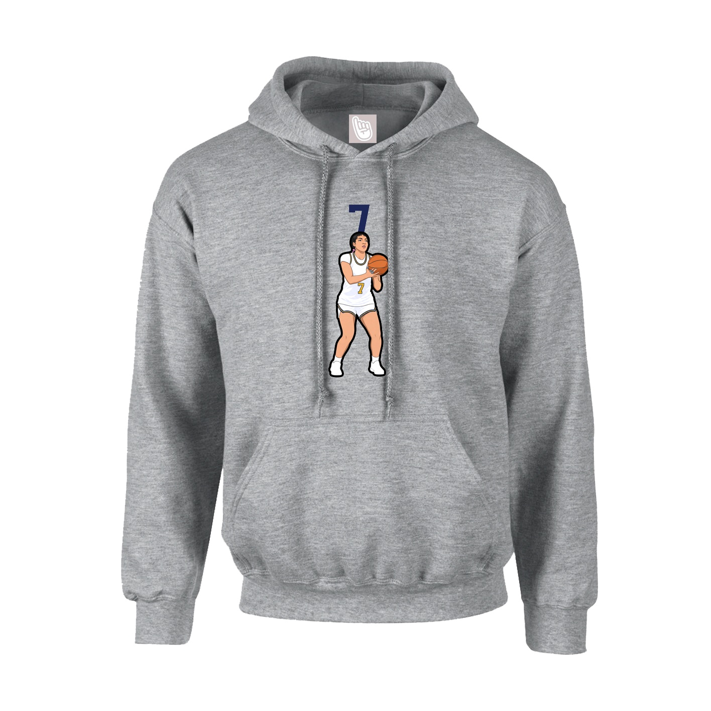 Youth Hoodie — Number Top in Grey