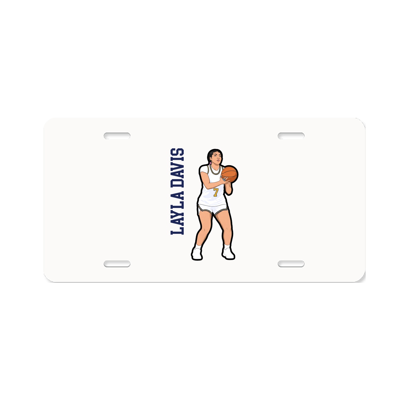 License Plate — Name Vertical in Classic
