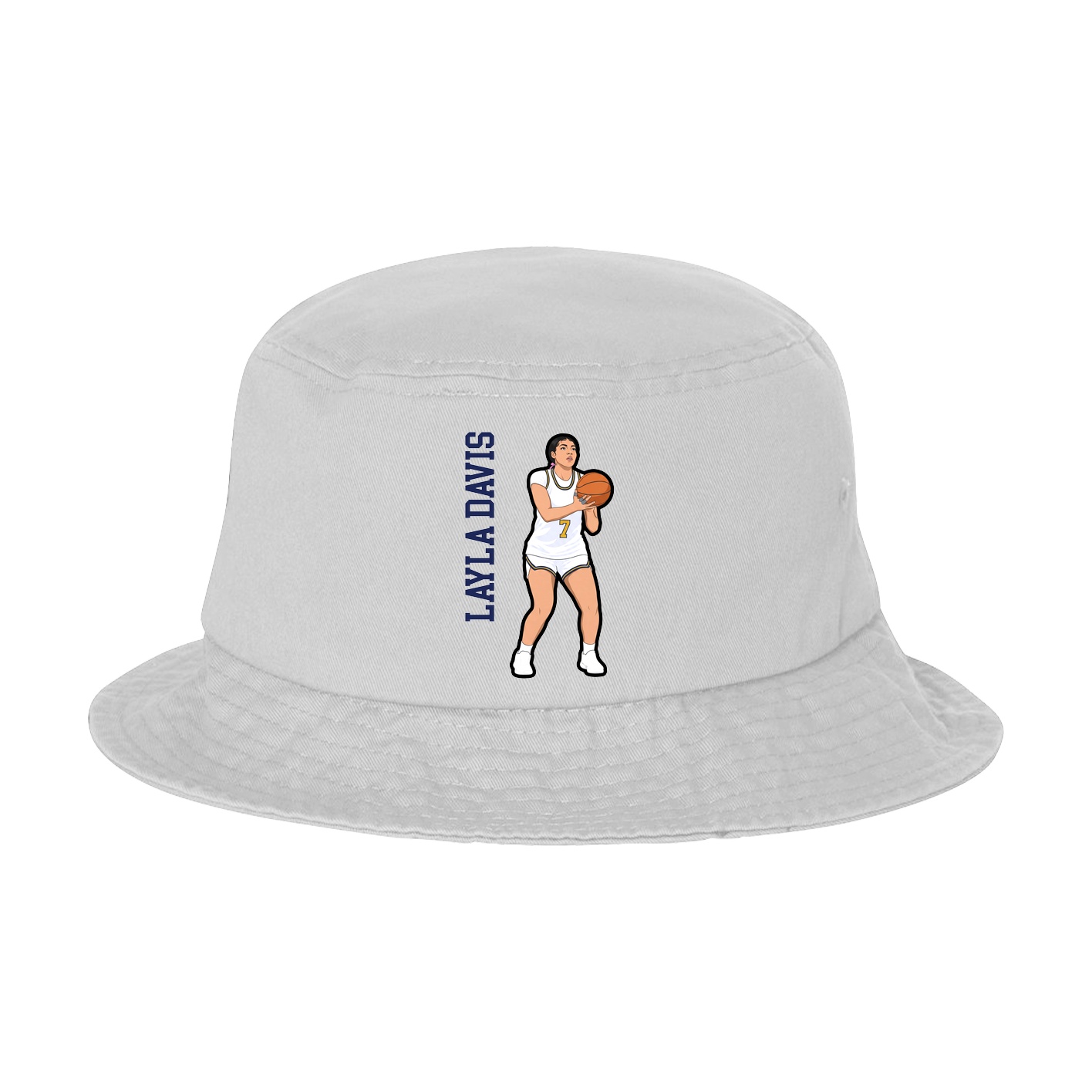 Bucket Cap — Name Vertical in White