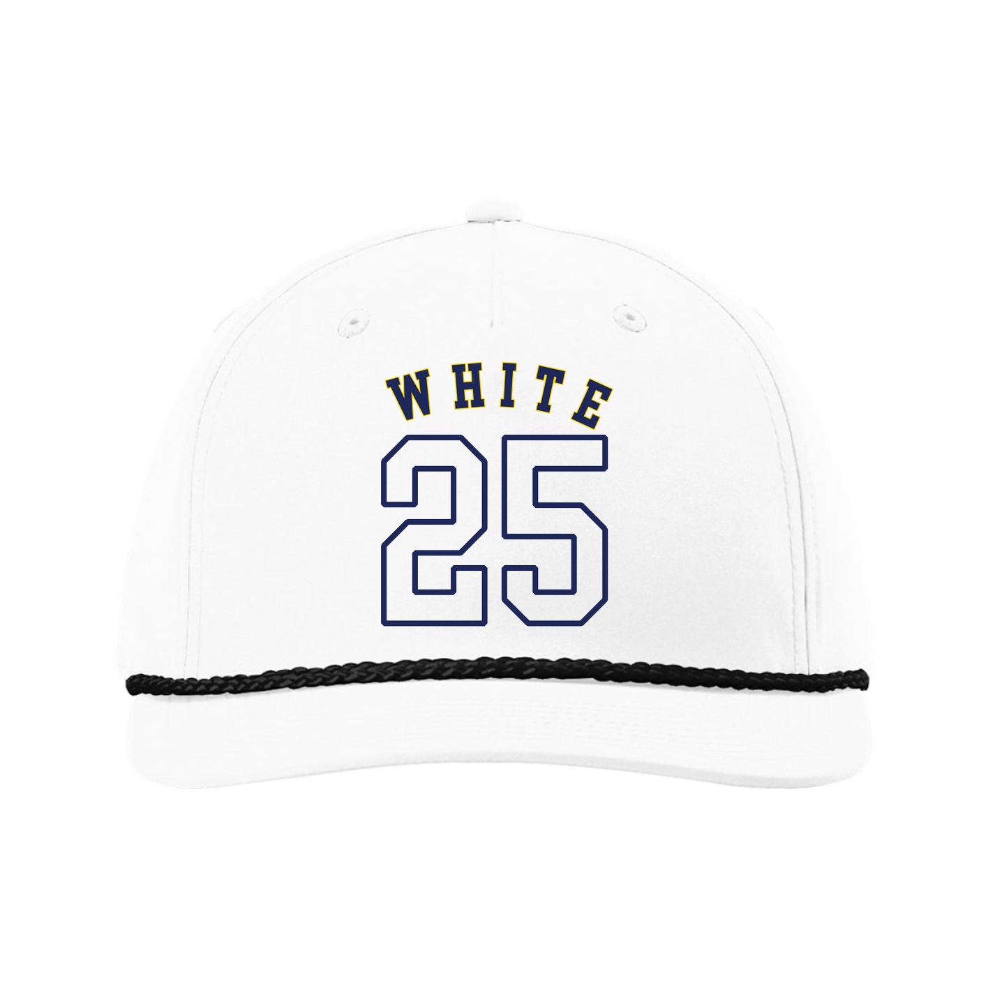 Five-Panel Classic Rope Cap — Shirsey Arch in White