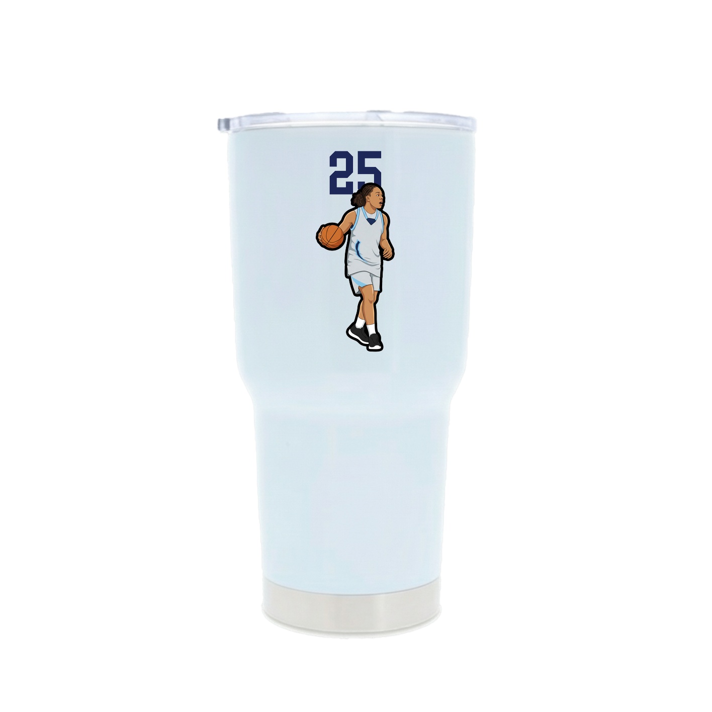 30oz Stainless Steel Tumbler — Number Top in White