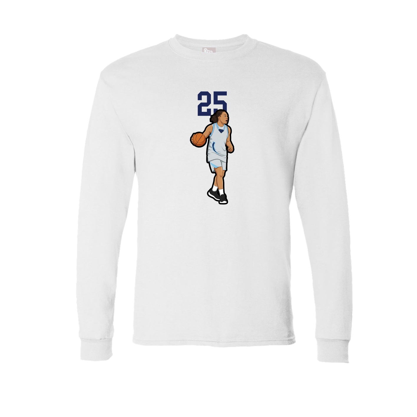 Long Sleeve Tee — Number Top in White