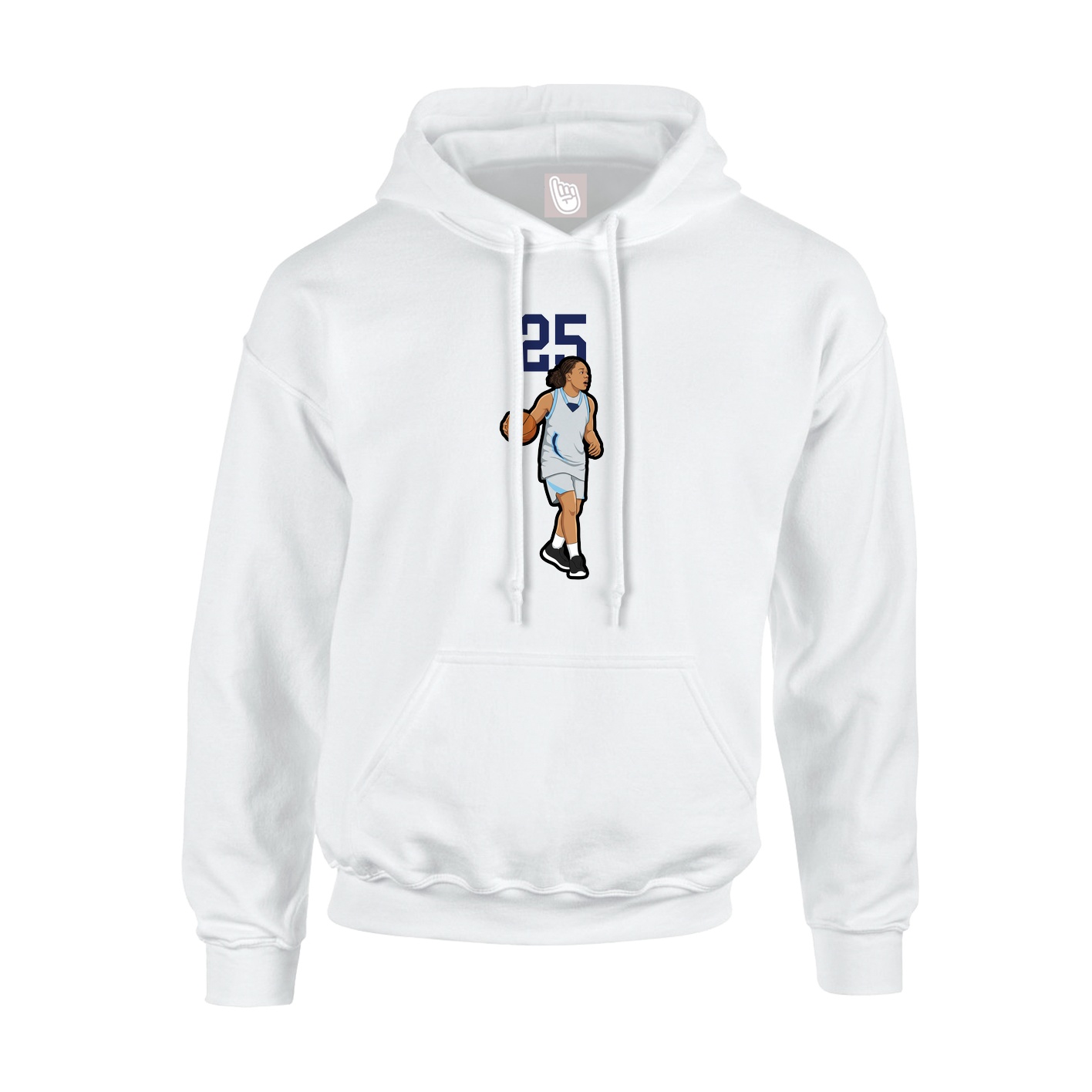 Youth Hoodie — Number Top in White