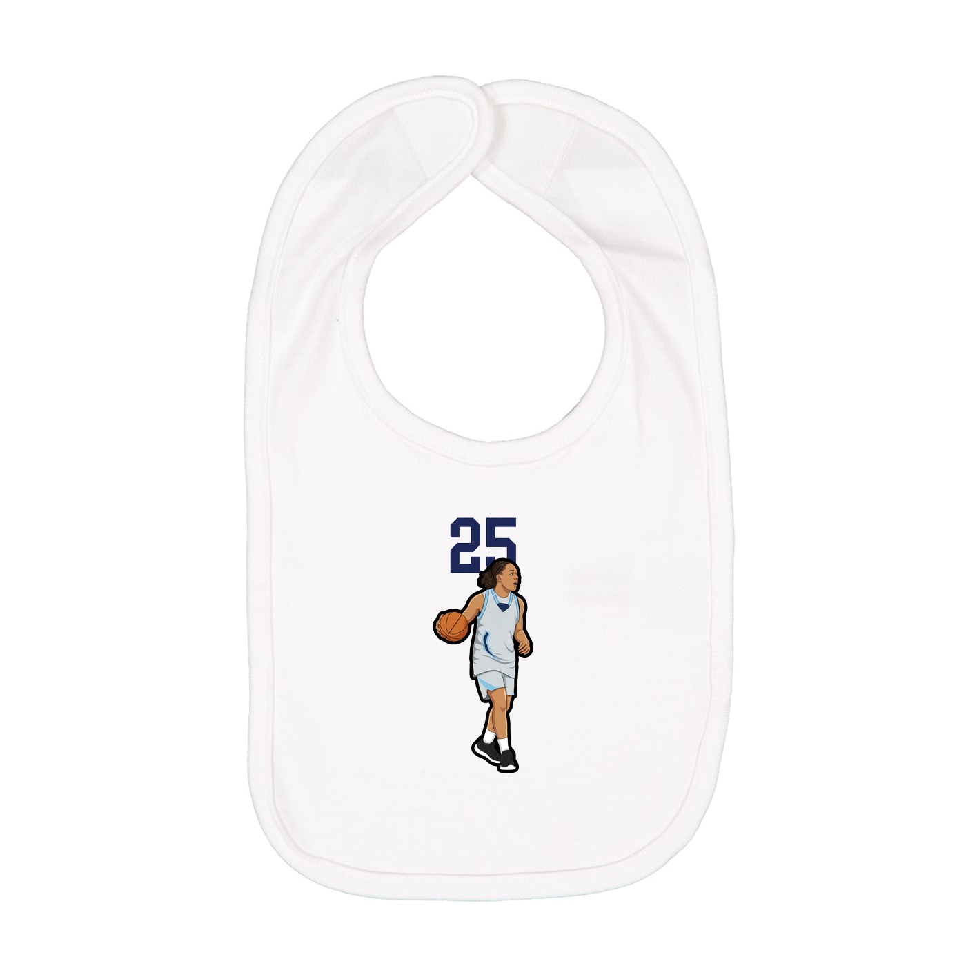 Infant Bib — Number Top in White