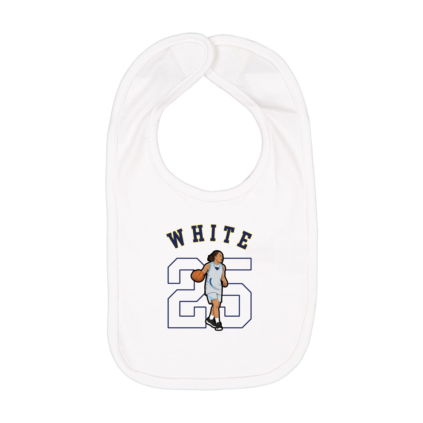 Infant Bib — Shirsey Arch in White