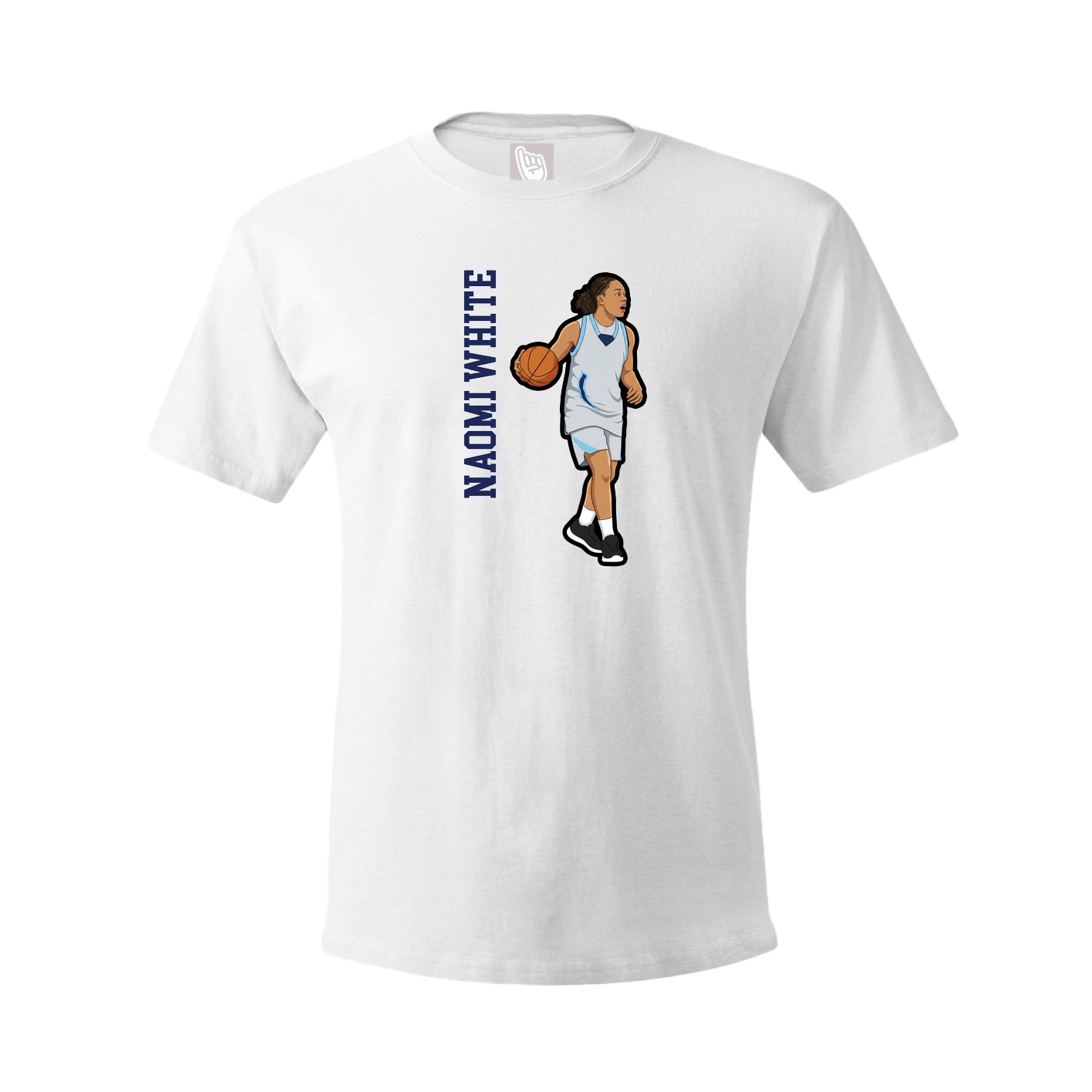 Youth Tee — Name Vertical in White