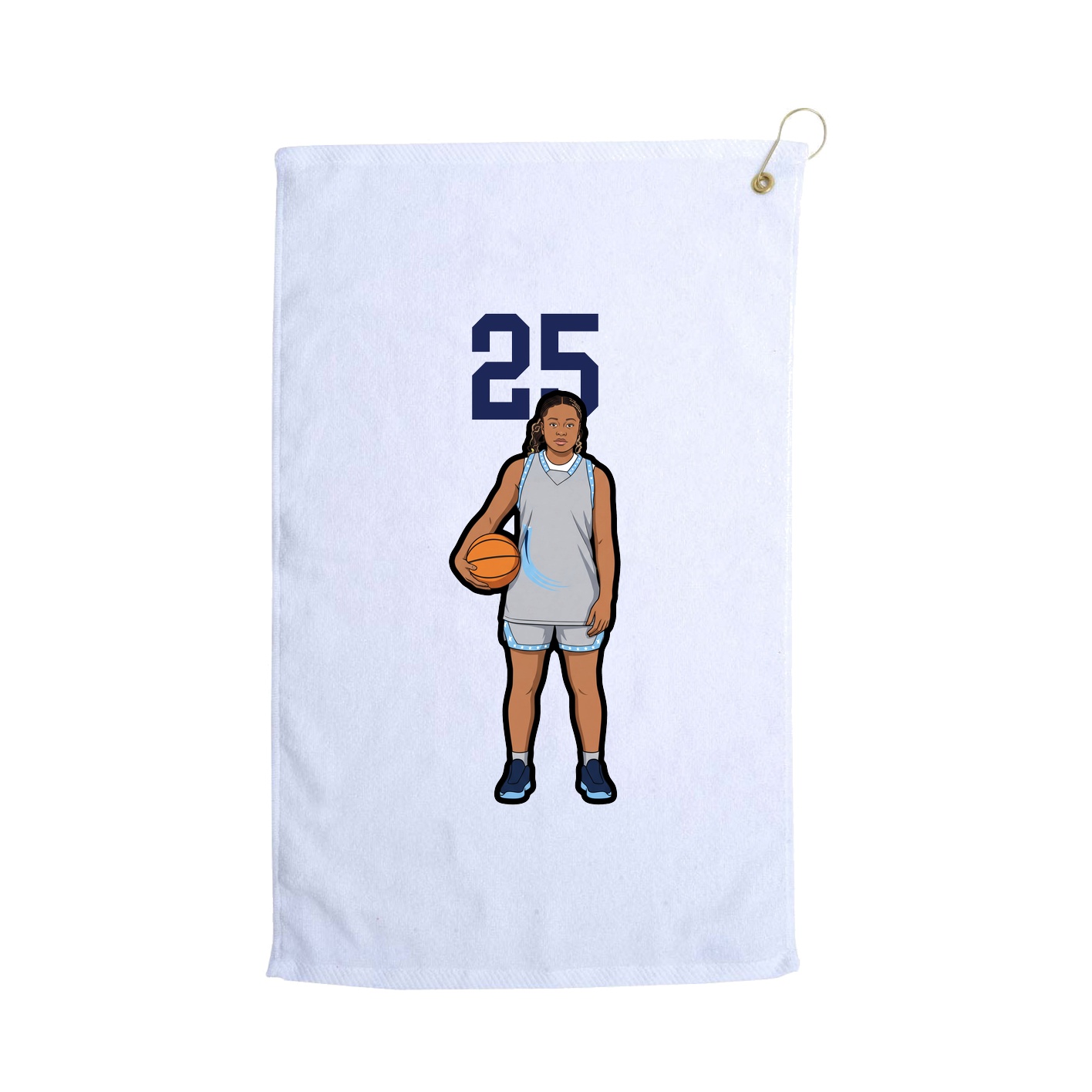 Golf Towel — Number Top in White
