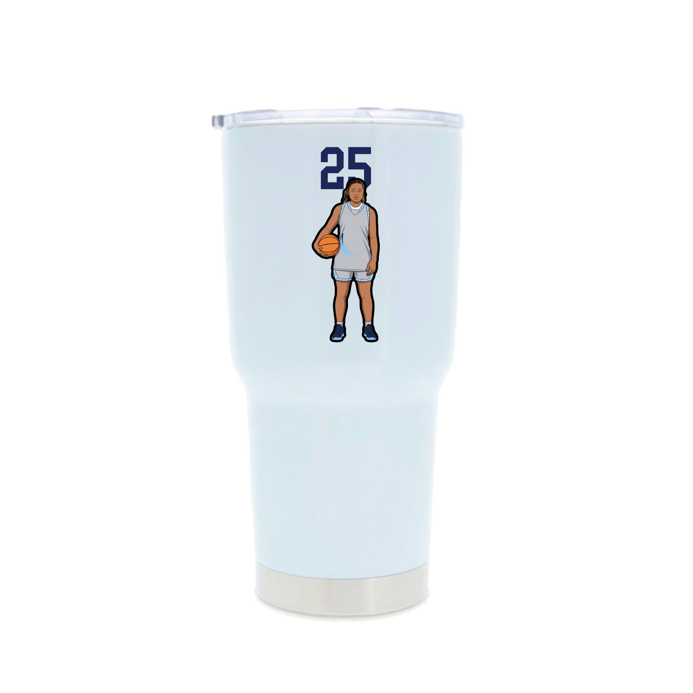 30oz Stainless Steel Tumbler — Number Top in White